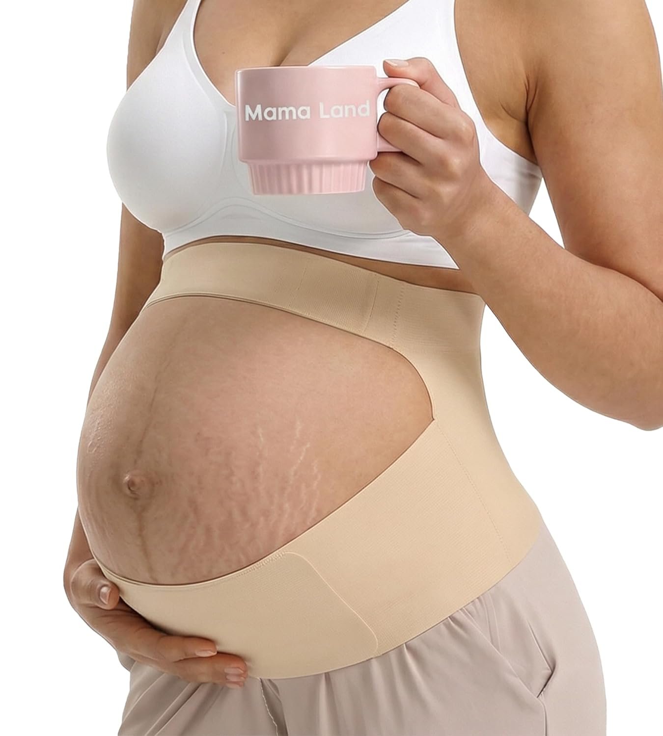 Mama Land “EasySupport” One Piece Maternity Belly Band for Pregnant Women, Pregnancy Support Belt, Back & Pelvic Pain Relief, Trimester Girdle, Cute Essential Bellyband Underwear for Mom