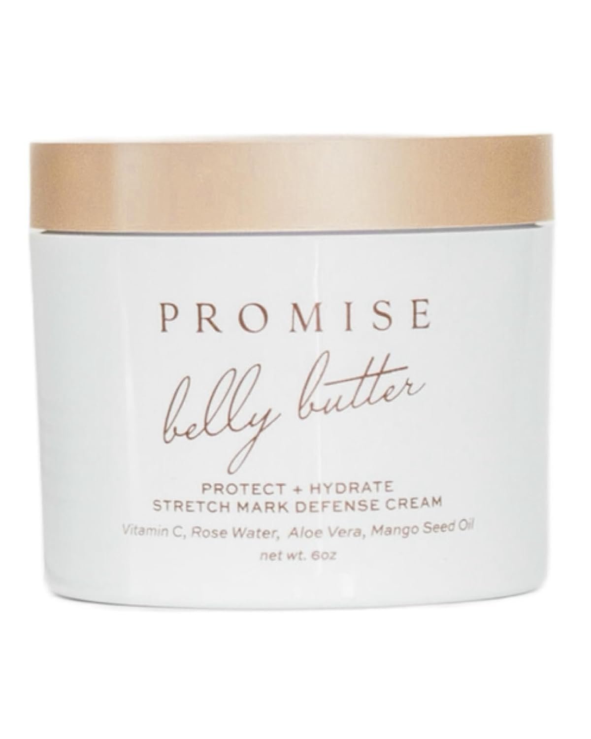 Promise Stretch Mark Prevention Belly Butter, Stretch Mark Cream for Pregnancy, Deeply Hydrating, Vegan, With Vitamin C, Shea Butter, 6 oz, Made in the USA, Ultra-Clean Skincare