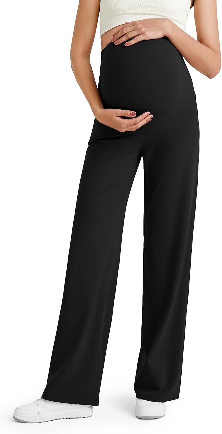 G4Free Women’s Maternity BareFeel Wide Leg Yoga Pants