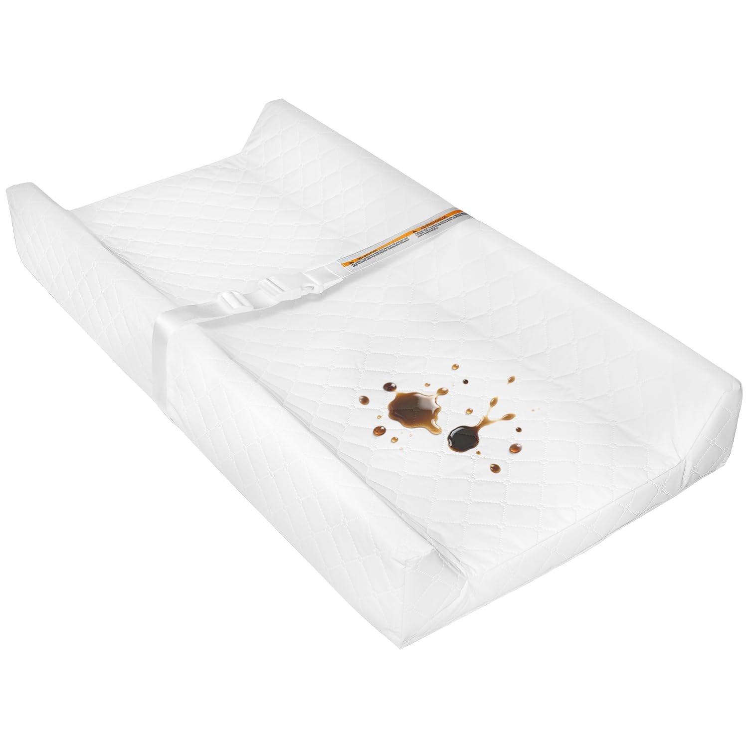 Waterproof Baby Changing Pad, Non-Slip Wipeable Diaper Changing Mat with Safety Strap 32×16 Inch Infant Diaper Change Pad Suitable for Dresser & Table