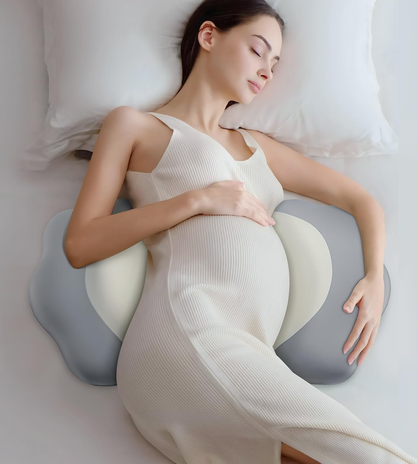 Pregnancy Pillows for Sleeping, Memory Foam Maternity Pillow Support for Back Belly HIPS, Adjustable Travel Wedge Pillow for Pregnant Women, Side Sleeping Pregnant Pillows with Cooling Pillowcase