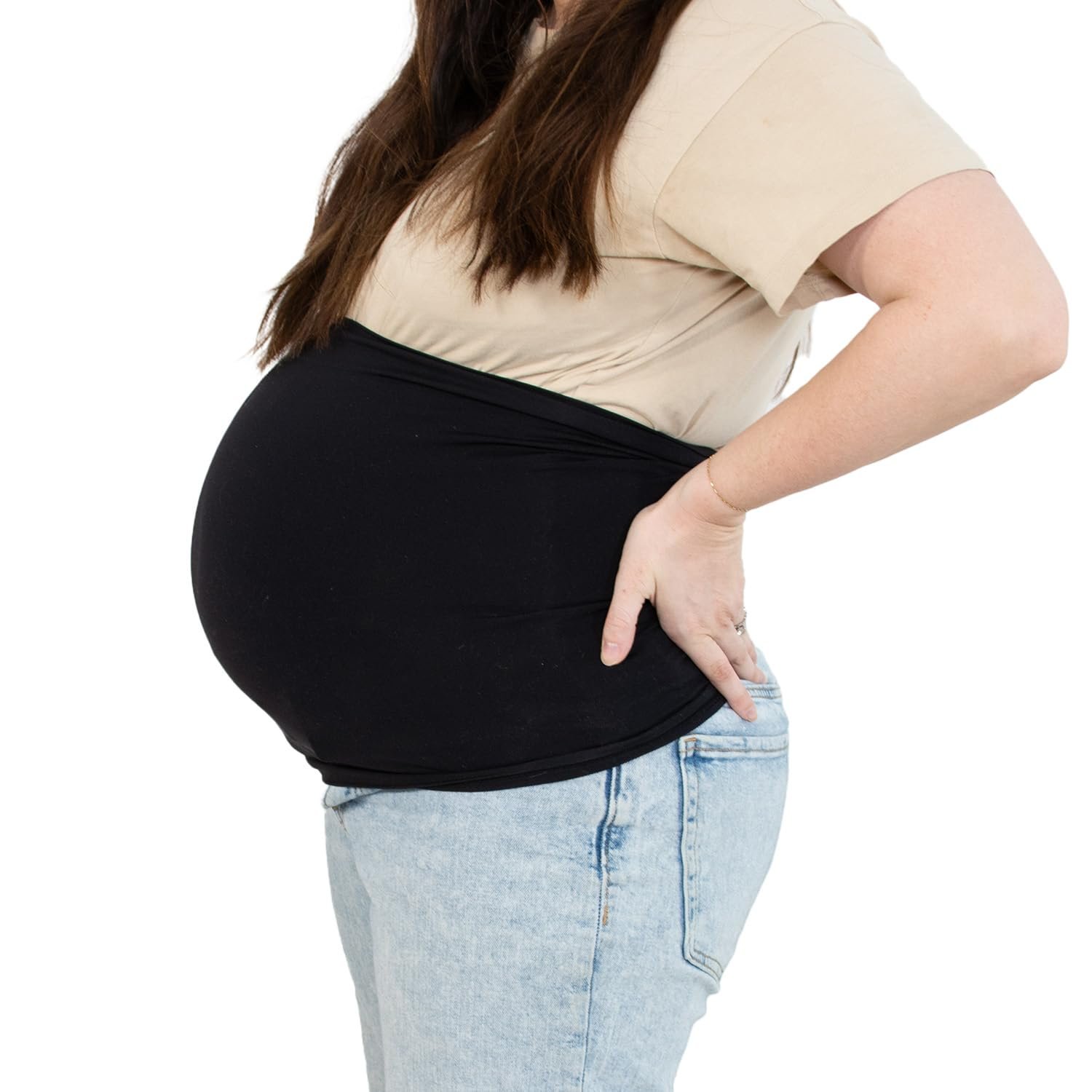 The Peanutshell Maternity Belly Band – Pregnancy Bands for Pregnant Women & Lower Back Support – Pants Extender & Belly Holder Belt for Pregnant Women – Comfortable, Adjustable Accessories (M/L)