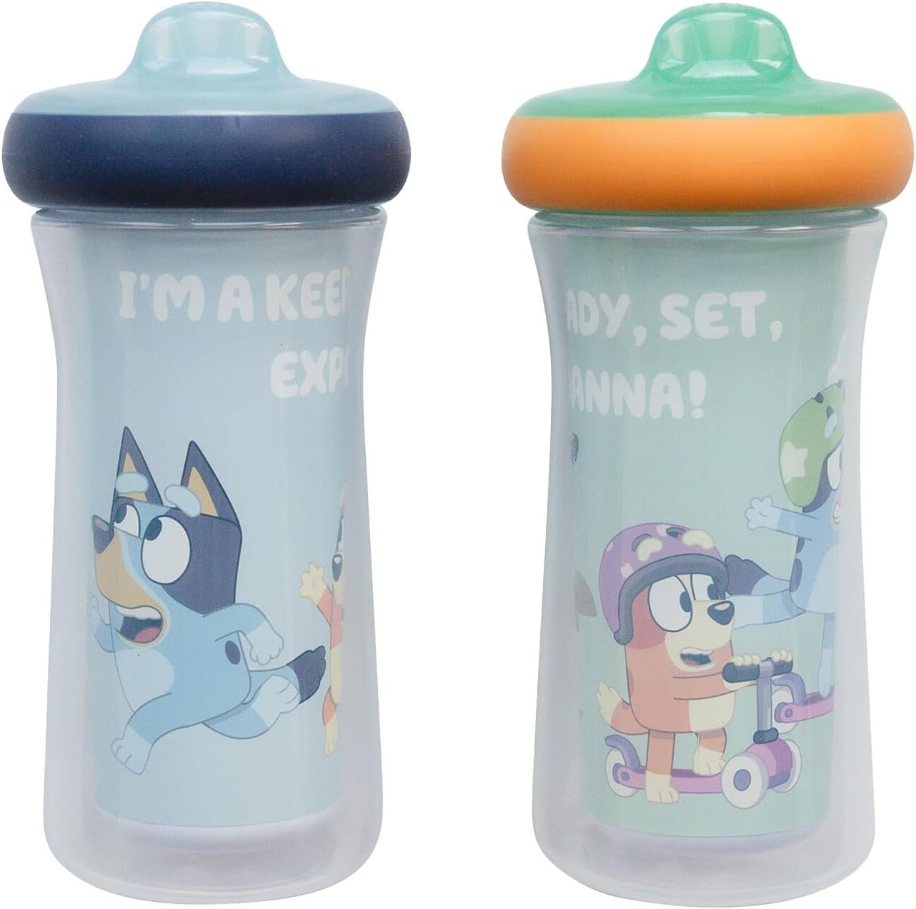 The First Years Bluey Insulated Sippy Cups – Dishwasher Safe Spill Proof Toddler Cups – Ages 12 Months and Up – 9 Ounces – 2 Count