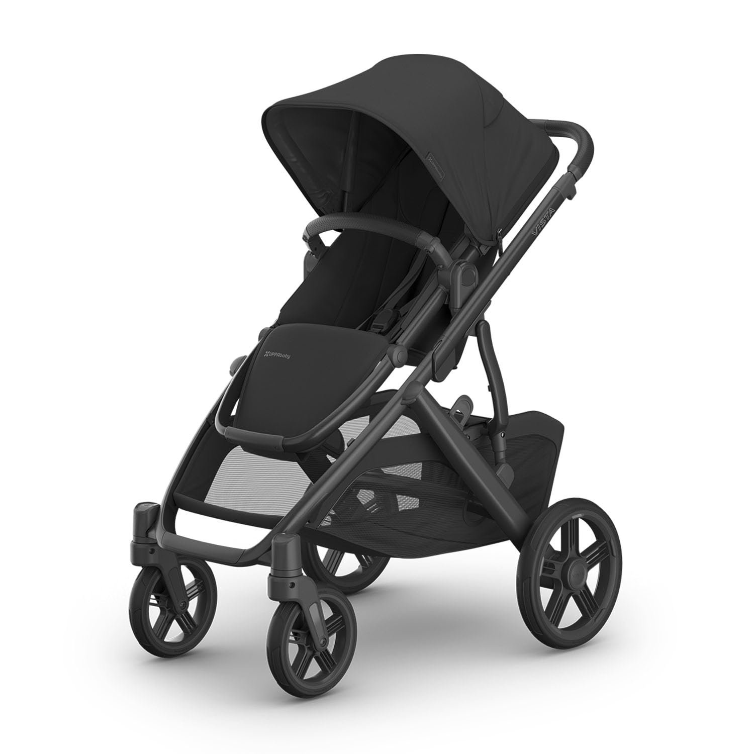 UPPAbaby Vista V3 Convertible Single-to-Double Stroller for Baby & Toddler, 30+ Configurations, Car Seat Compatible, All-Wheel Suspension, XL Basket – Jake (Charcoal/Carbon Frame)