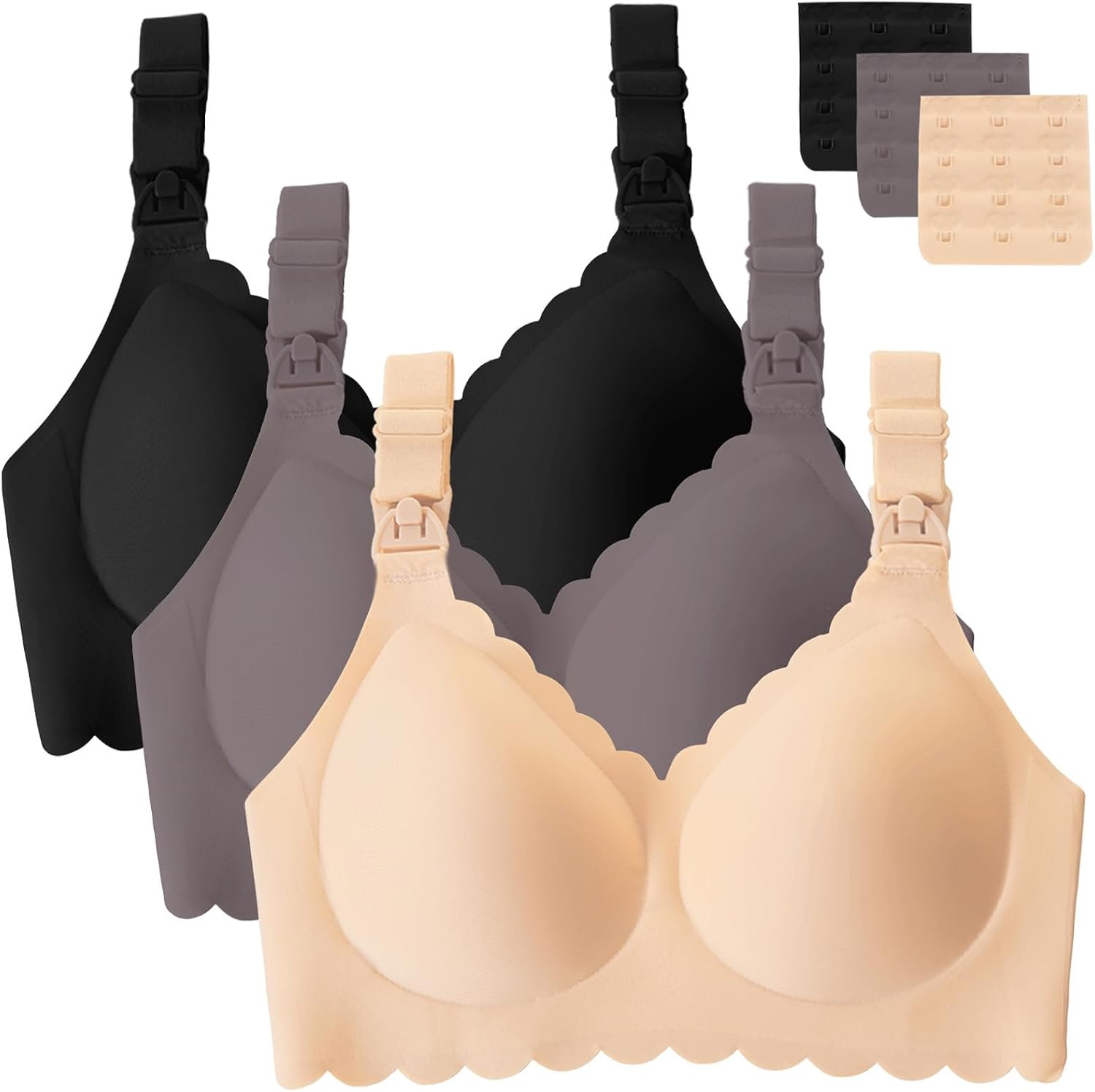 Gailife 3 Pack Nursing Bras for Breastfeeding Seamless Wireless Maternity Bras for Pregnancy Soft Sleep Bralette Pack