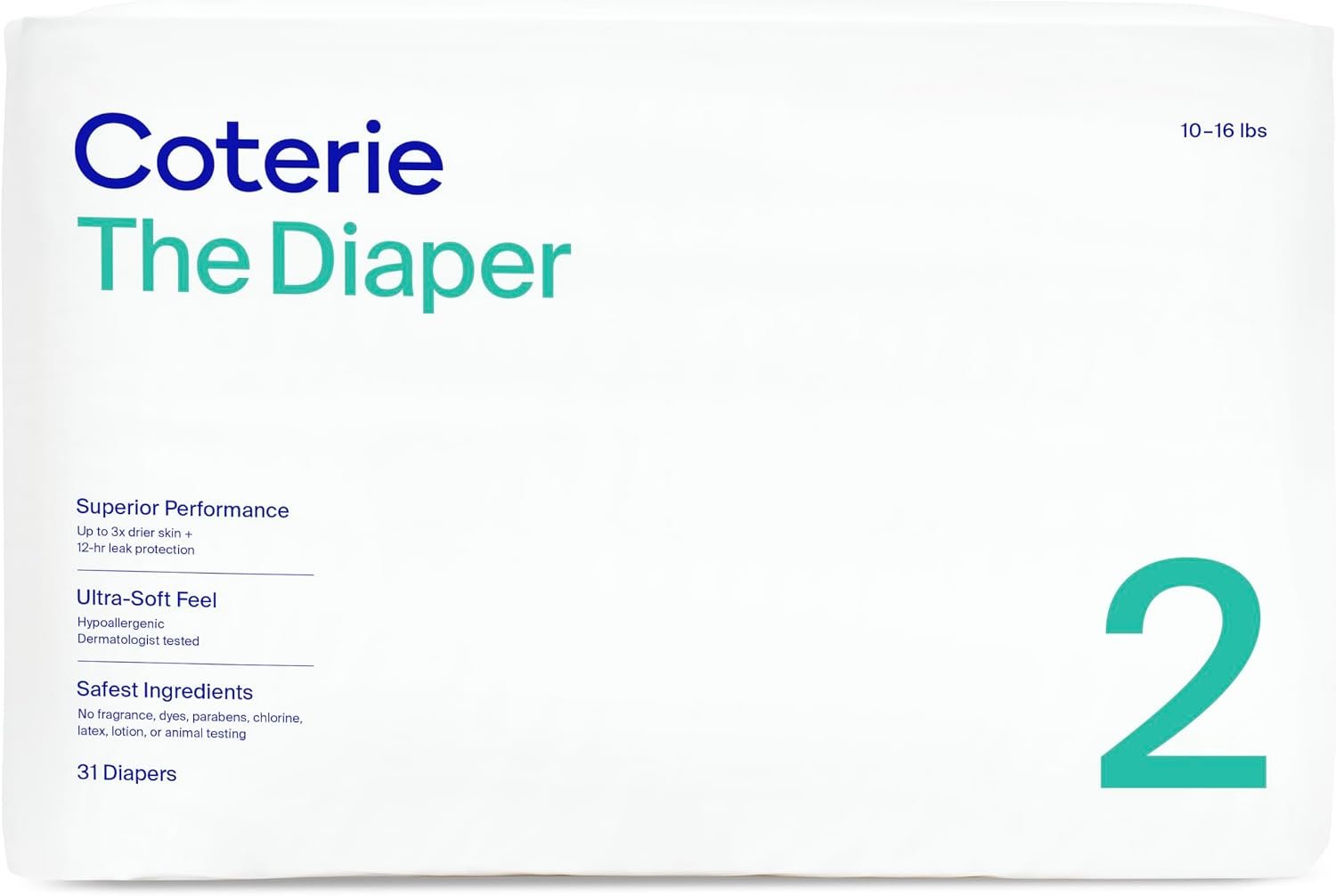 Coterie Size 2 Diaper, 31 CT
