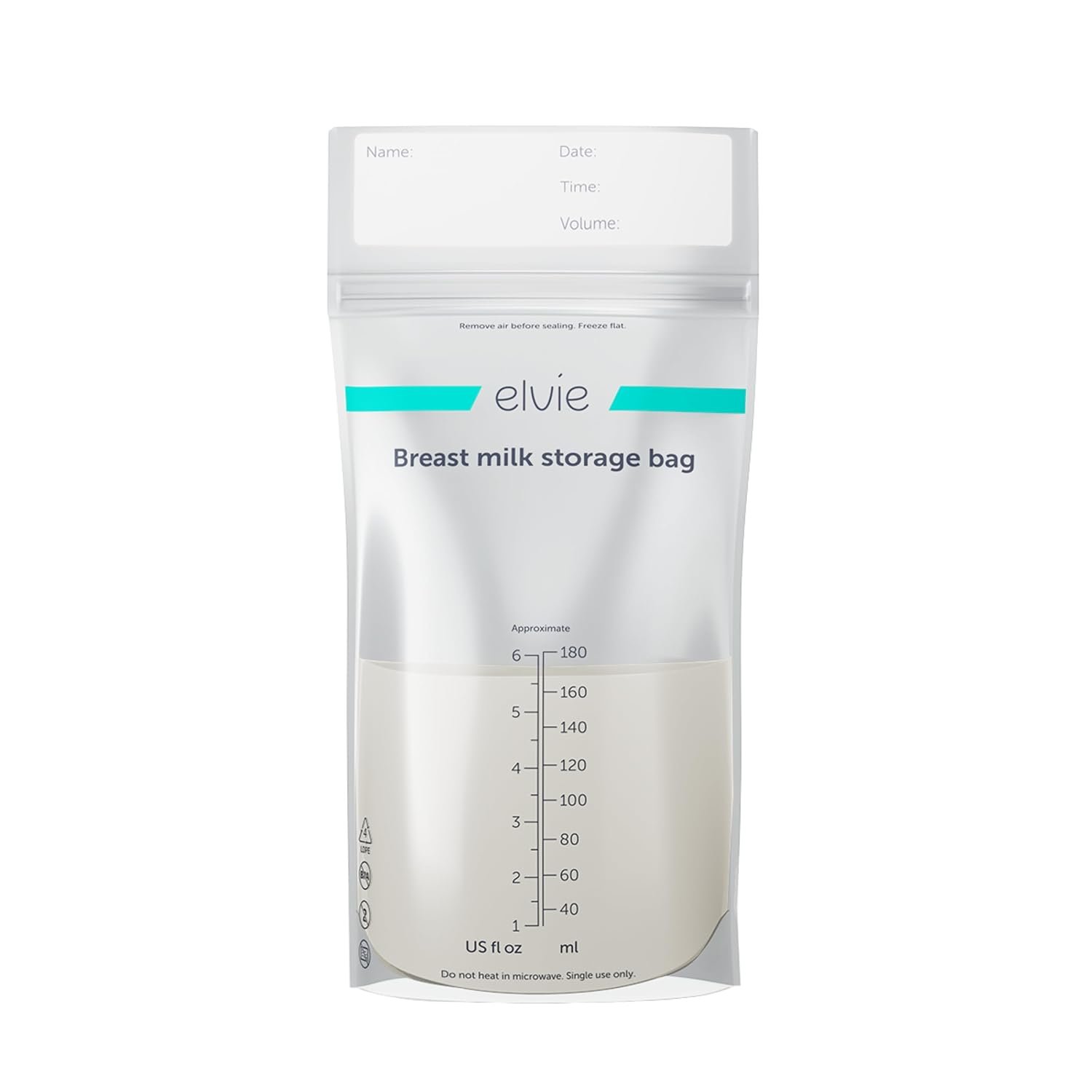 Elvie – Leak-Proof Breastmilk Storage Bags – Freeze and Warm Breast Milk – At Home or On The Go – Hygienic Double-Seal Zipper – Breastfeeding Essentials – 100 Count