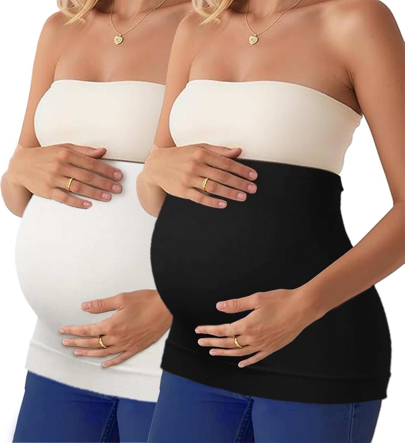 DIRAVO Womens Maternity Belly Band for Pregnancy Non-slip Silicone Stretch Pregnancy Support Belly Belt Bands…