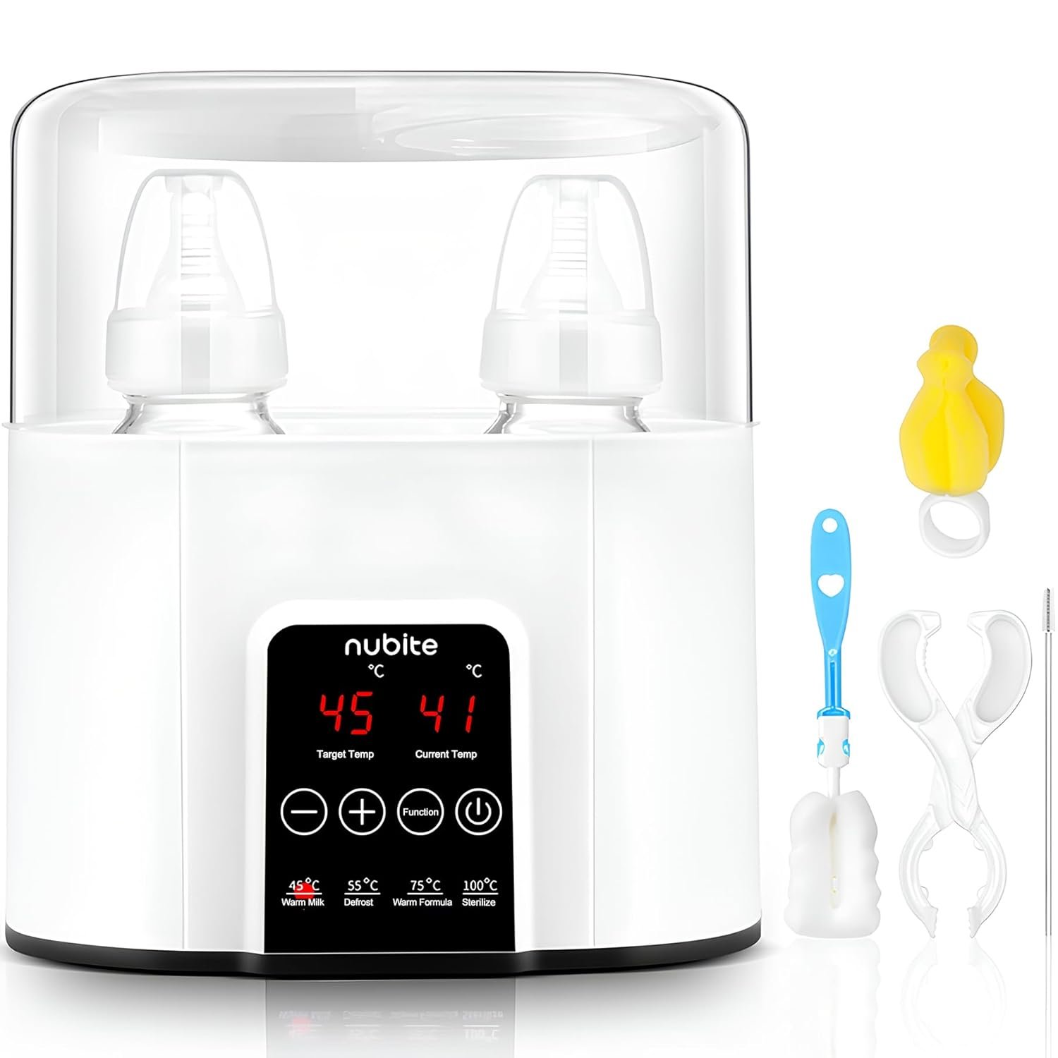Double Baby Bottle Warmer 24H Constant Mode for All Bottles, Breastmilk Baby Milk Heater, Heating Baby Food, Formula Water Warmer for Twins, Accurate Temperature Control