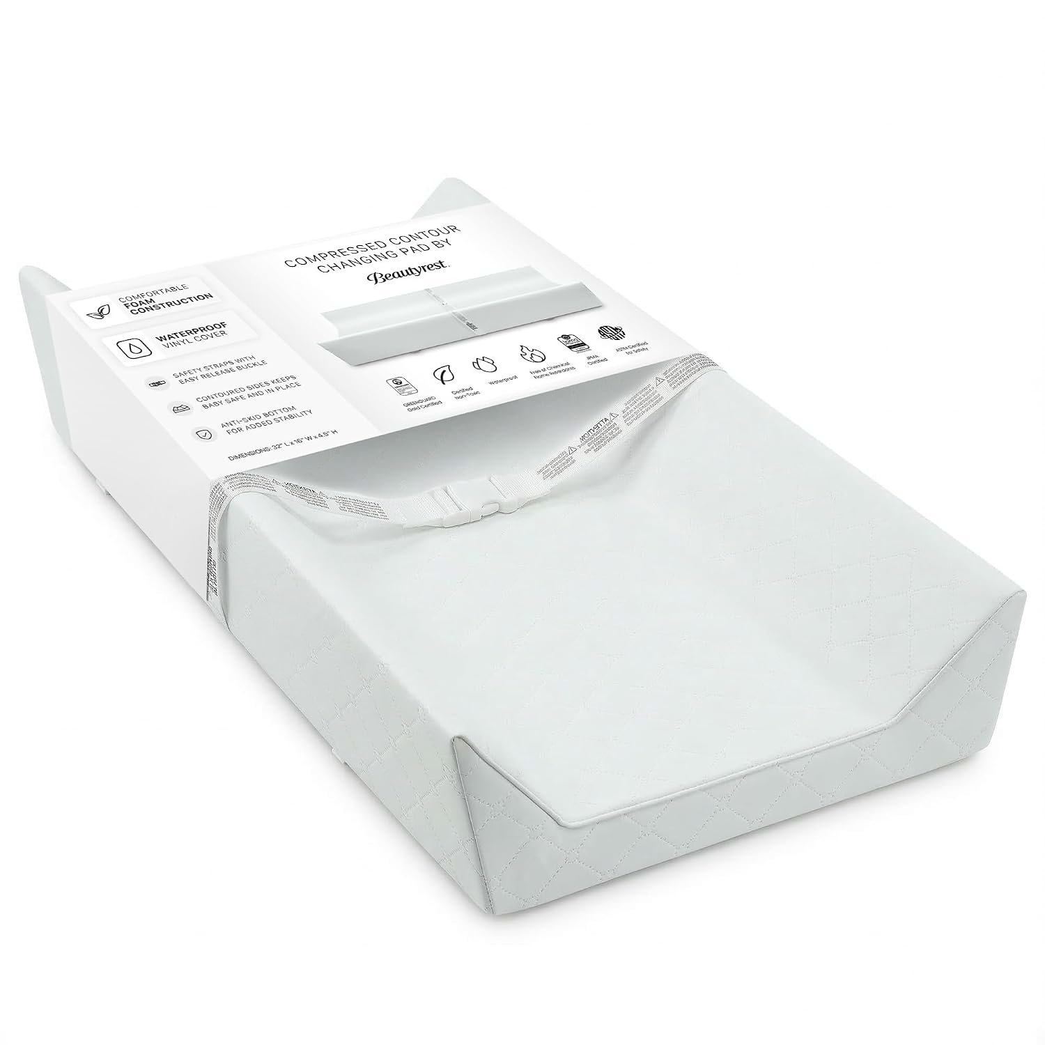 Beautyrest Foam Contoured Changing Pad with Waterproof Cover