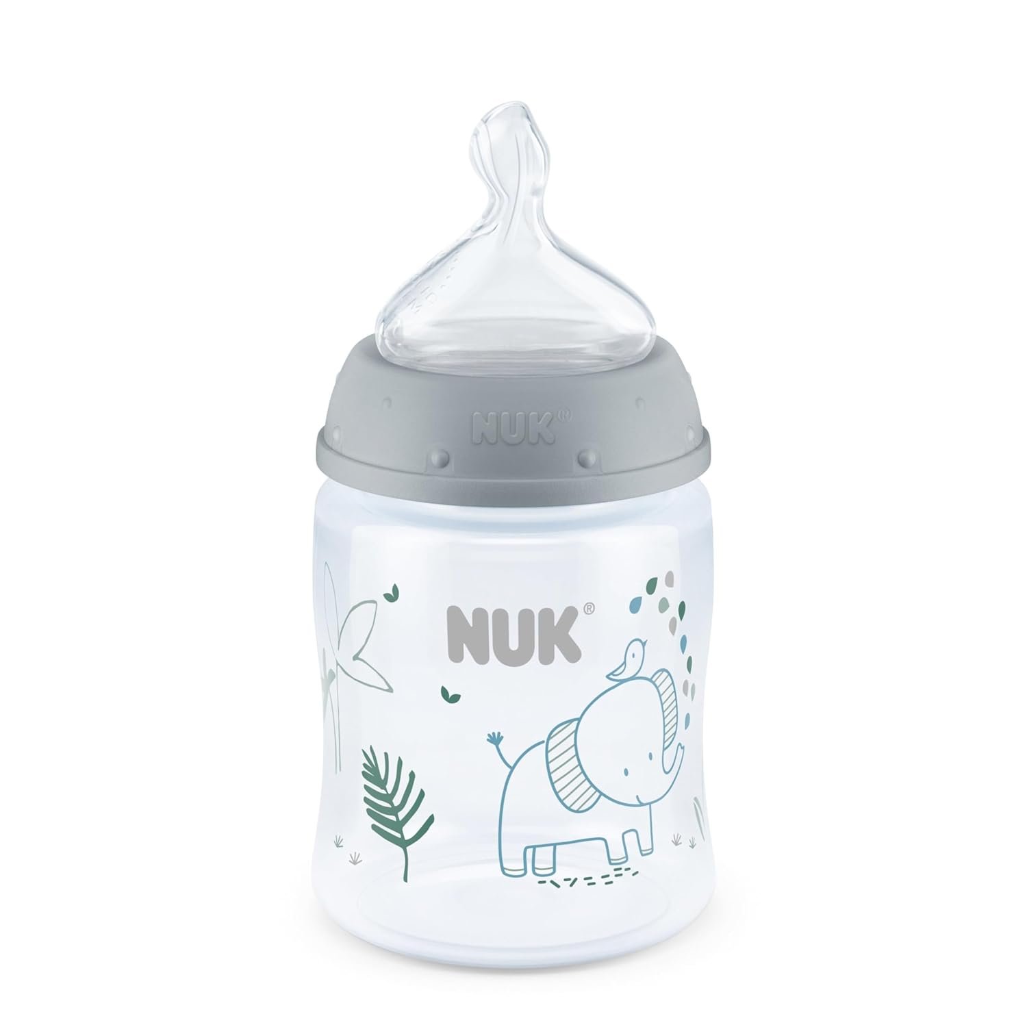 NUK Smooth Flow Anti Colic Baby Bottle, 5 oz, Elephant