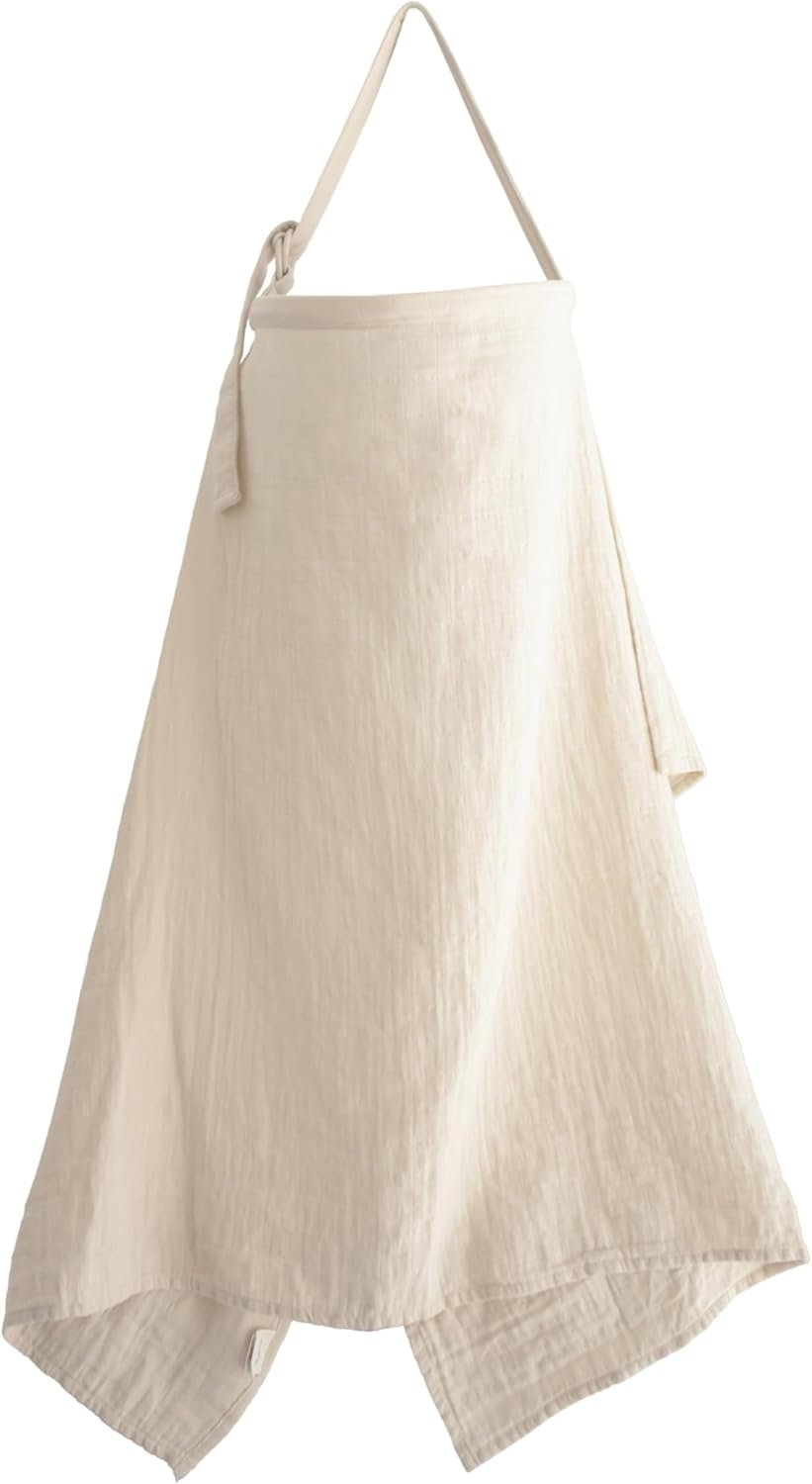 mushie Nursing Cover (Fog) | 100% Breathable Organic Cotton | Breastfeeding Privacy