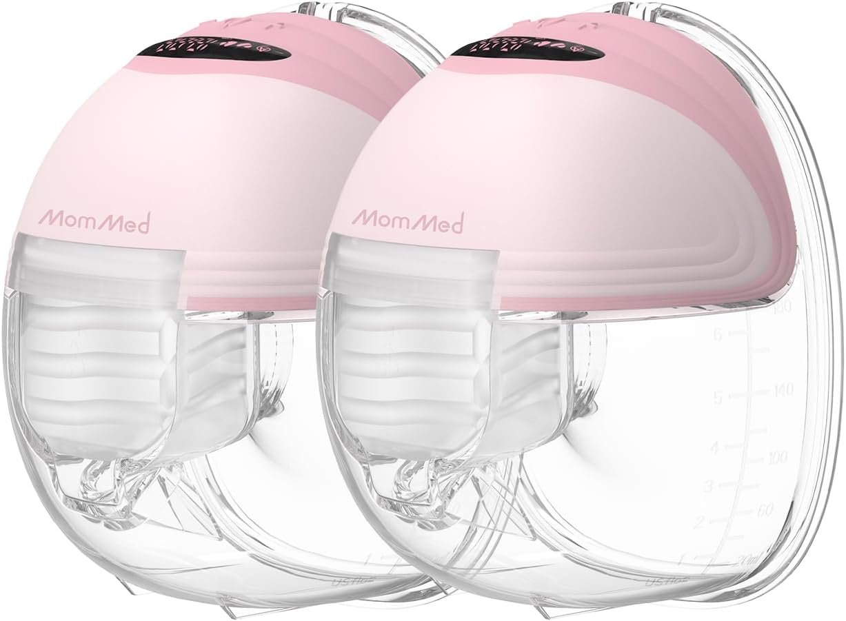 MomMed Wearable Breast Pump (Model S21) – Double Electric Hands-Free Breast Pump, Leak-Proof Design, 3 Modes (Stimulation, Expression, Auto) & 12 Vacuum Levels, Portable and Quiet