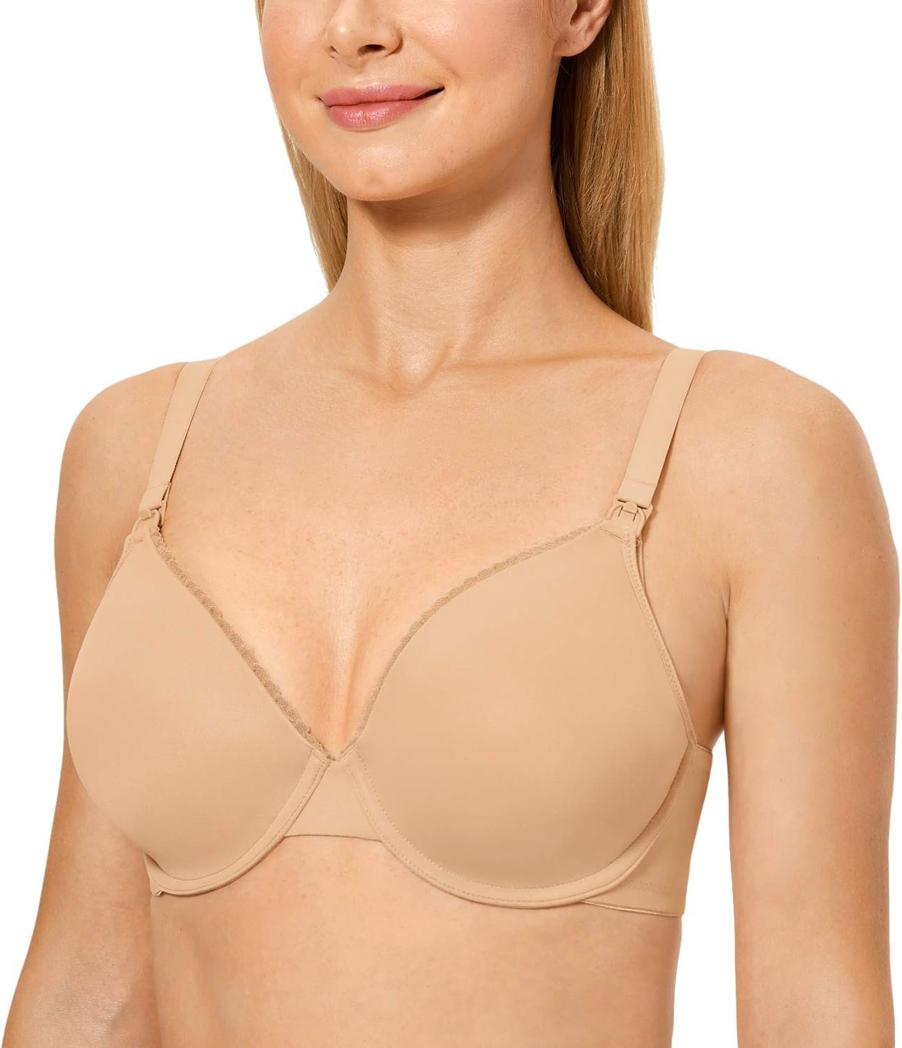 Gratlin Women’s Underwire Nursing Bras Support Full Coverage Lightly Padded Maternity Bra for Breastfeeding