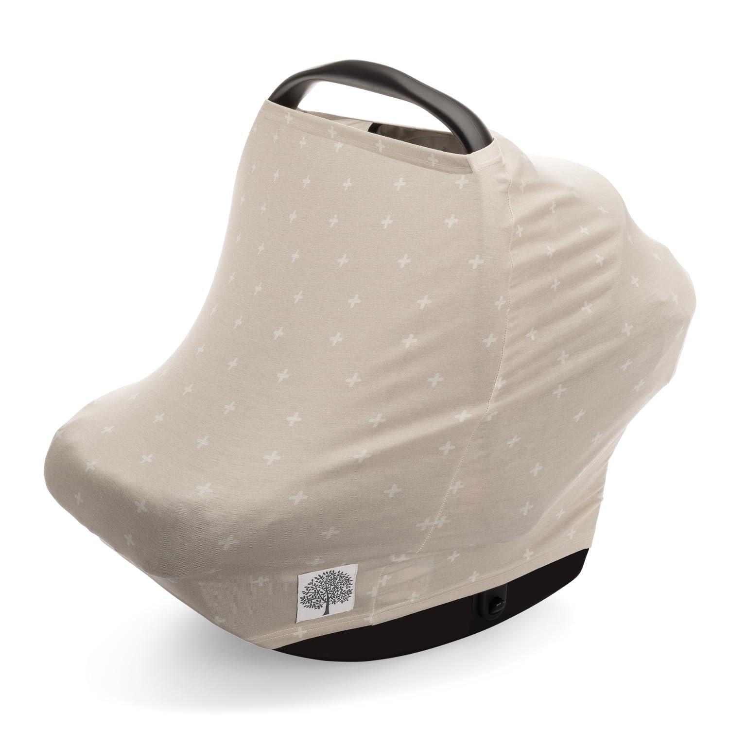 Parker Baby 4 in 1 Car Seat Cover for Girls and Boys – Stretchy Carseat Canopy, Nursing Cover, Grocery Cart Cover, High Chair Cover – “Desert”
