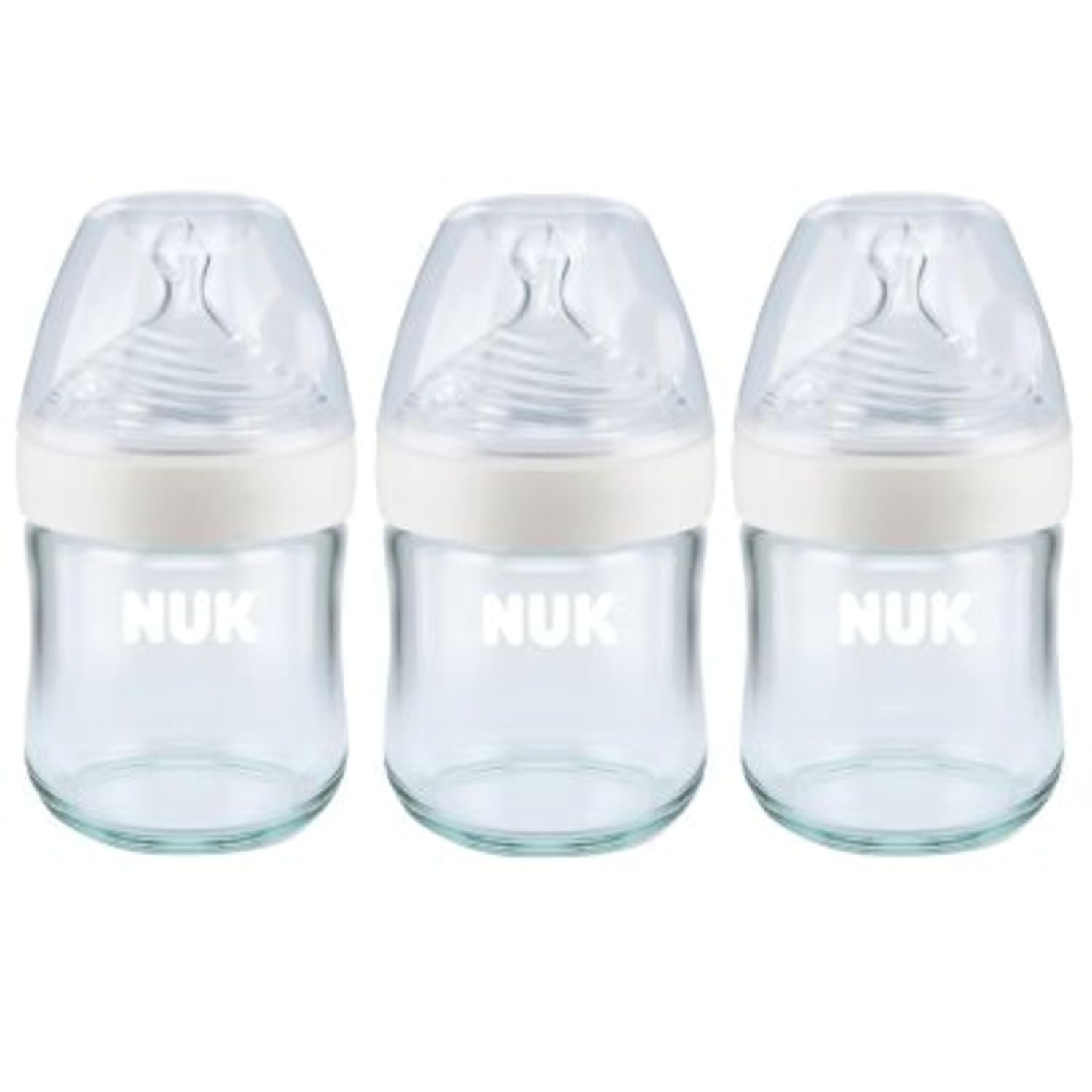 NUK Simply Natural Glass Baby Bottles, 4 oz, 3 Pack