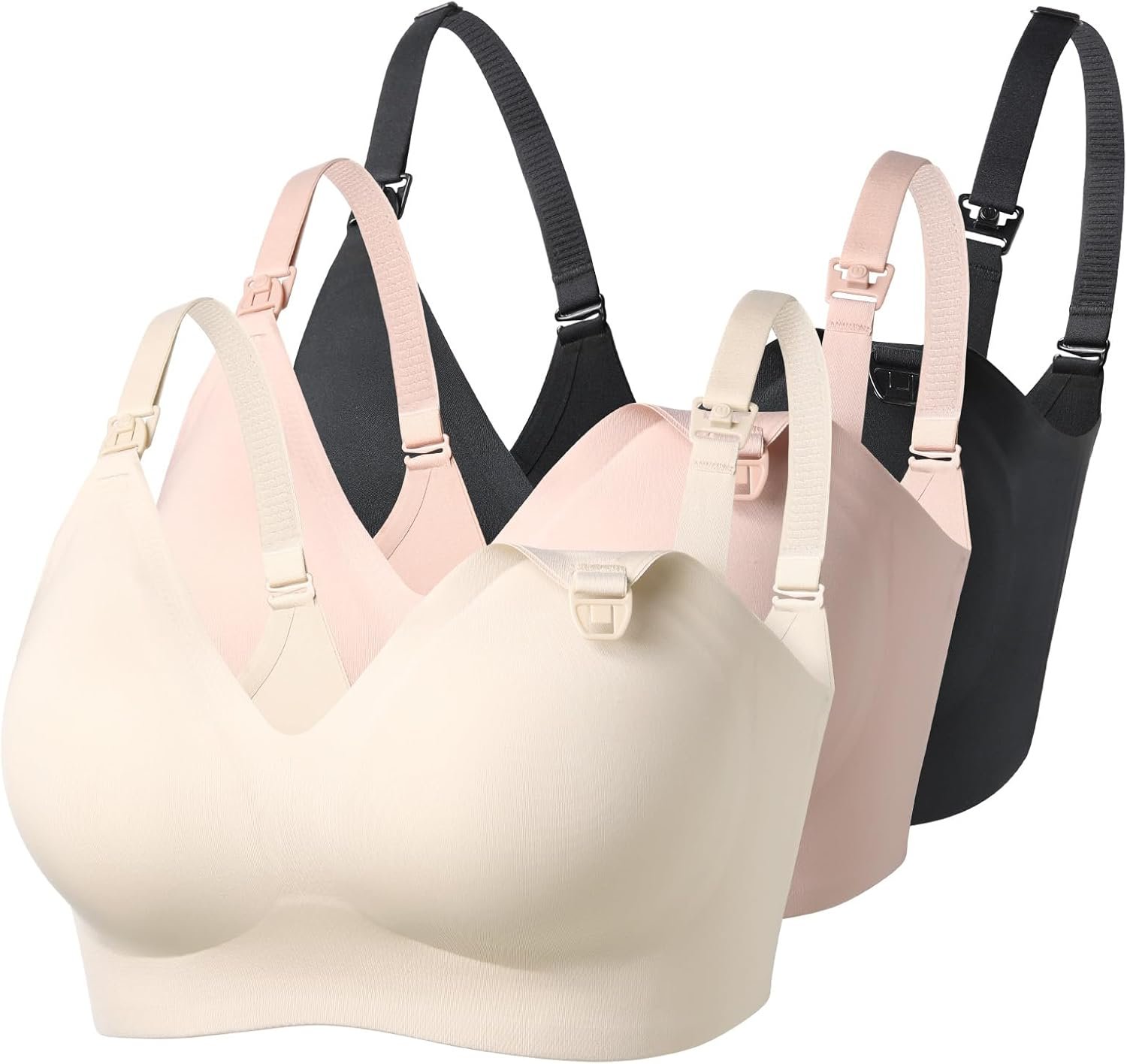 Momcozy Nursing Bras for Breastfeeding, YN21 Seamless Ultra Comfort Maternity Bra, Natural Shape, Pregnancy Sleep Bralette