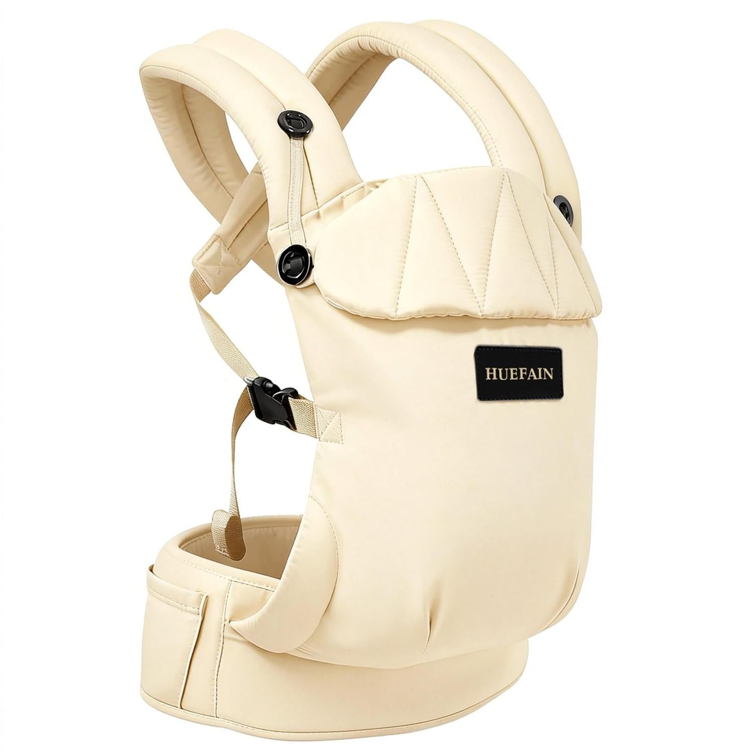 Baby Carrier (7–44 lbs), Soft Breathable Double-Shoulder Carrier with Adjustable Support, Ergonomic Design for Hip Positioning, Comfort Waist Support, Lightweight Hands-Free Baby Carrier (Beige)