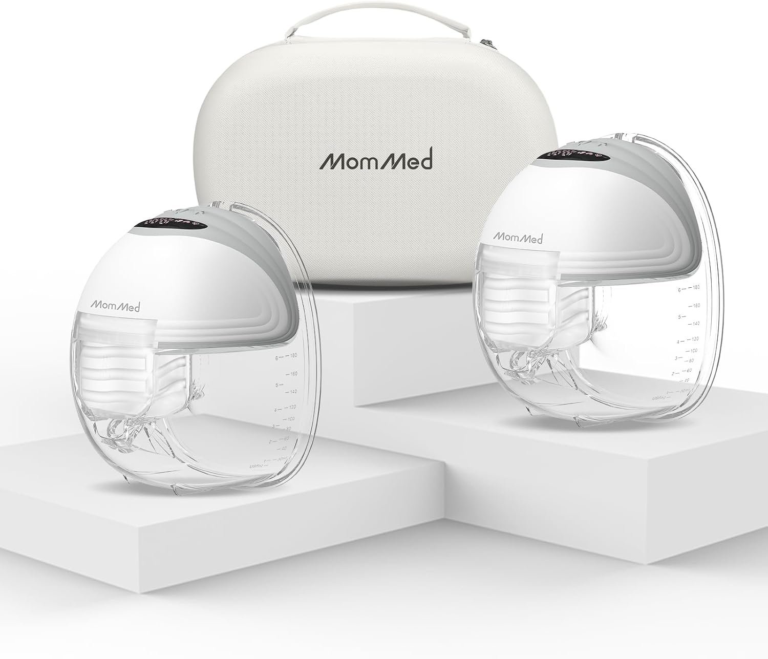 Wearable Breast Pumps (Model S21), Lightweight Rechargeable Electric Breast Pump with 3 Modes & 12 Suction Levels, Portable Breastfeeding Device with Carrying Case