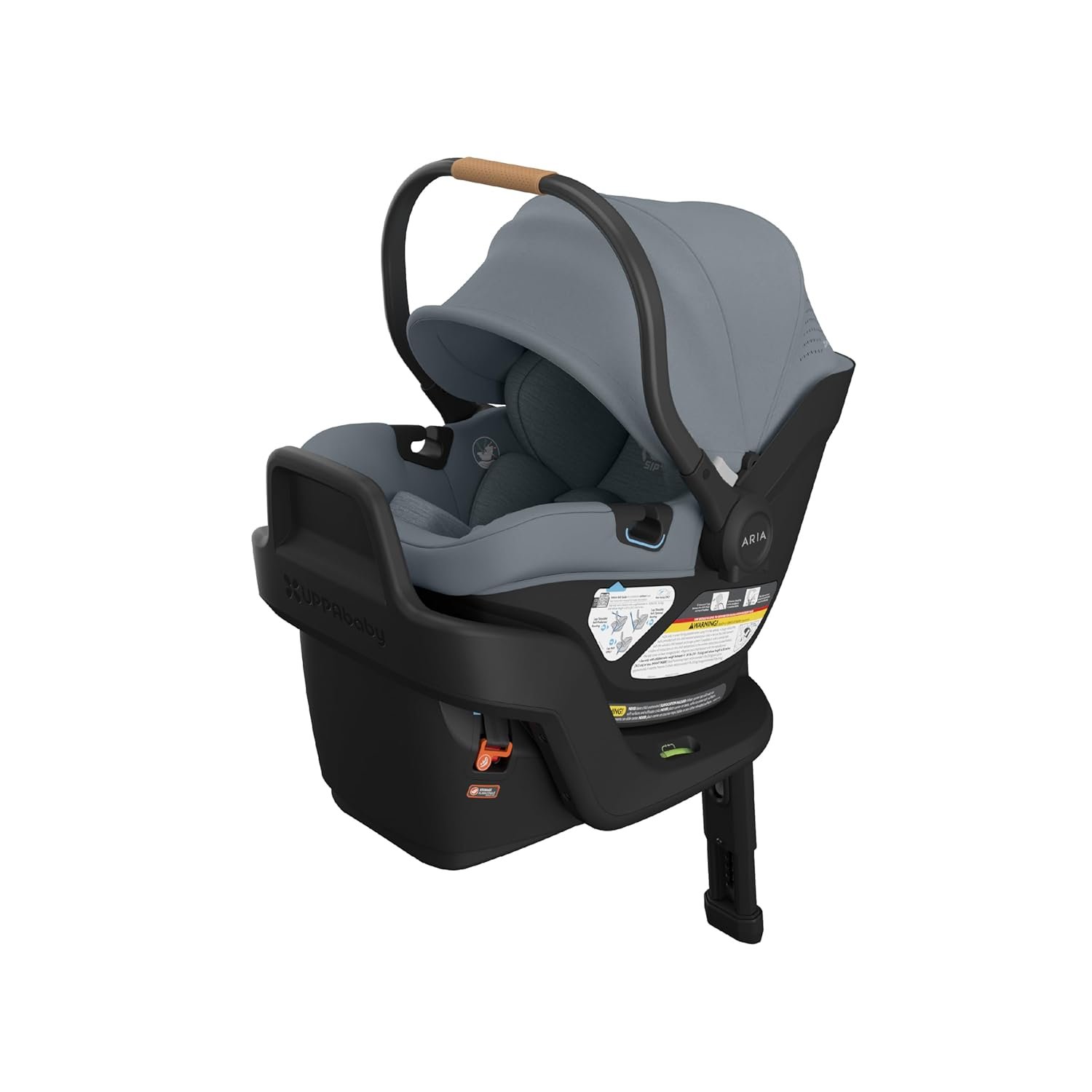 UPPAbaby Aria V2 Lightweight Infant Car Seat – Load Leg + Anti-Rebound Panel – Infant Insert + All-Weather FootCover Included – Direct Stroller Attachment Callum (Stone Blue)