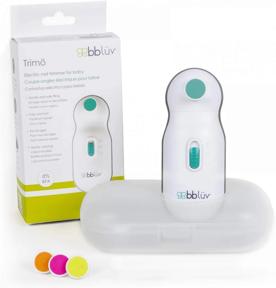 bblüv – Trimö – Baby Nail Trimmer Electric – Baby Nail File for Newborn and Toddler (0 to 12 Months+), Gentle and Quiet Fingernail and Toenail Clippers, Original Trimo Kit (Pack of 1)
