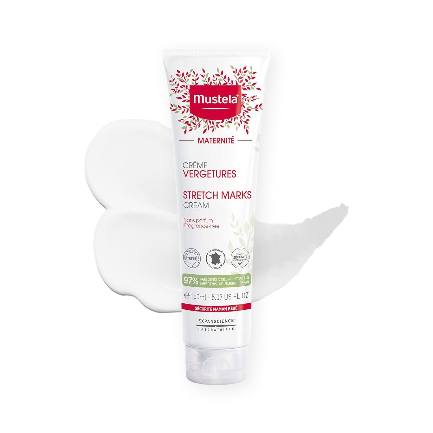 Mustela Maternity Stretch Marks Cream for Pregnancy – Natural Skincare Massage Moisturizer with Natural Avocado, Maracuja & Shea Butter – Lightly Fragranced or Fragrance Free – Various Sizes