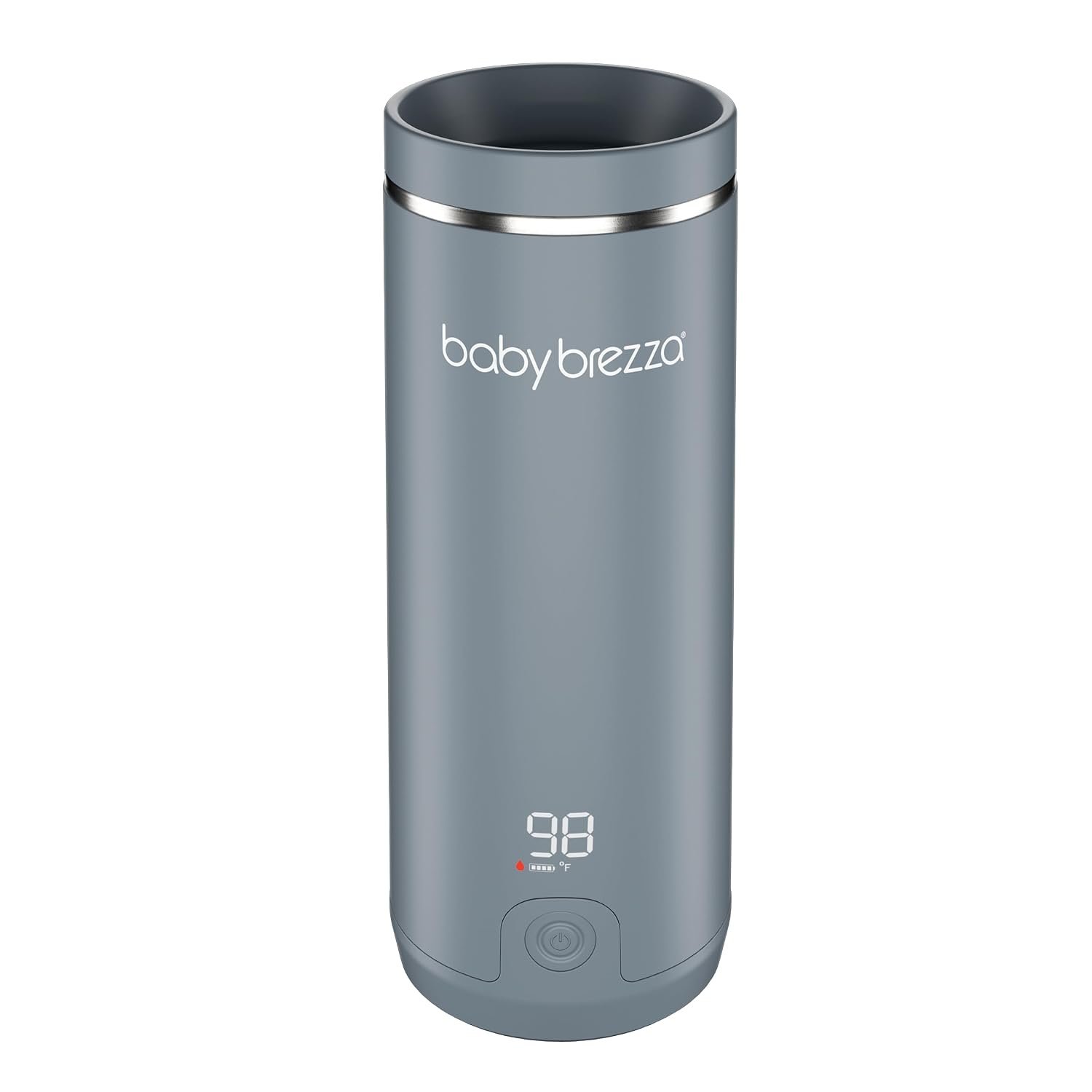 Baby Brezza Portable Warmer – 3X Faster Baby Bottle Warming – Travel Breastmilk and Formula Warmer – Safe, Even Heating – Up to 9oz – No Adapters, Grey