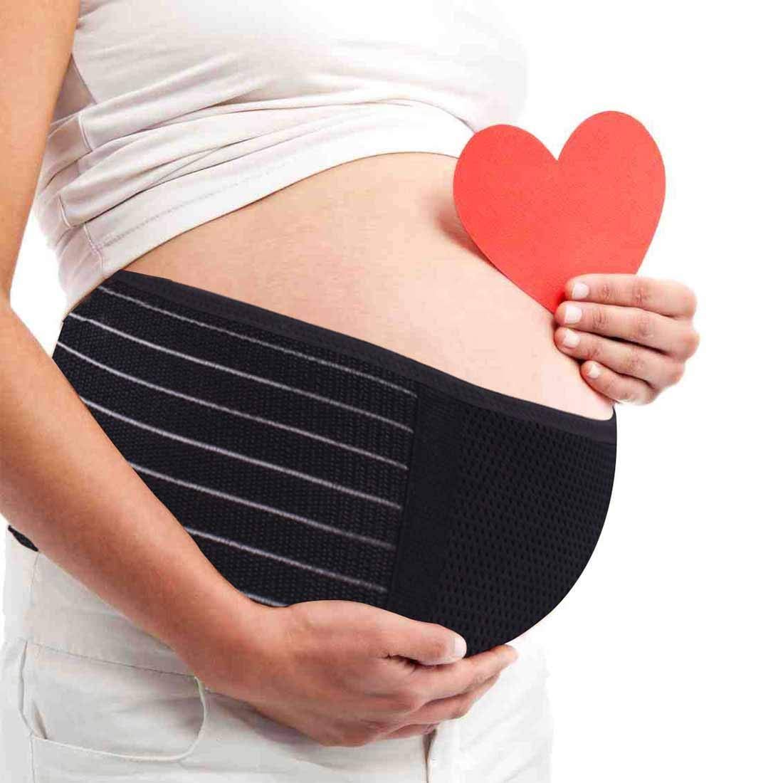 Belly Band for Pregnancy Maternity Belt Pregnancy Support Belt Bump Band Abdominal Brace Belt – Relieve Lower Back, Pelvic and Hip Pain (Black/One size)