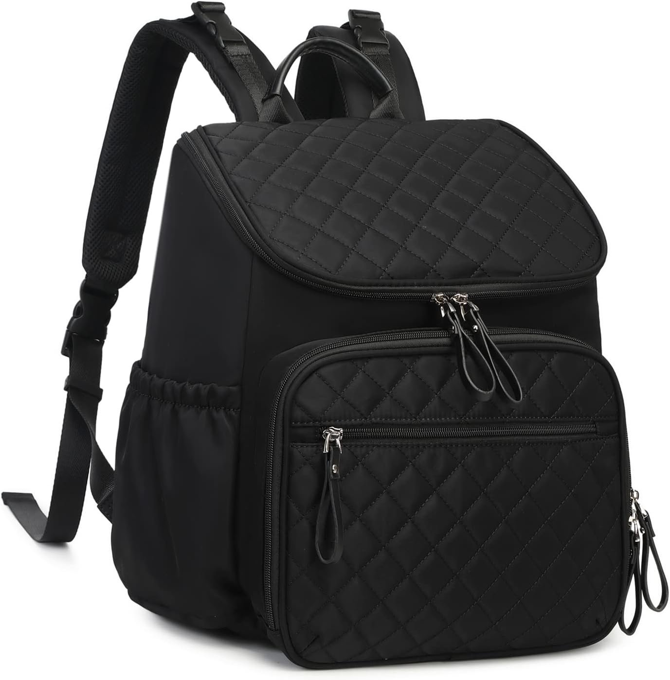 LORADI Lightweight Diaper Bag Backpack, Baby Shower Gifts, Black | Stroller Clips, Insulated Pockets, Water-resistant, Easy to Clean, Durable
