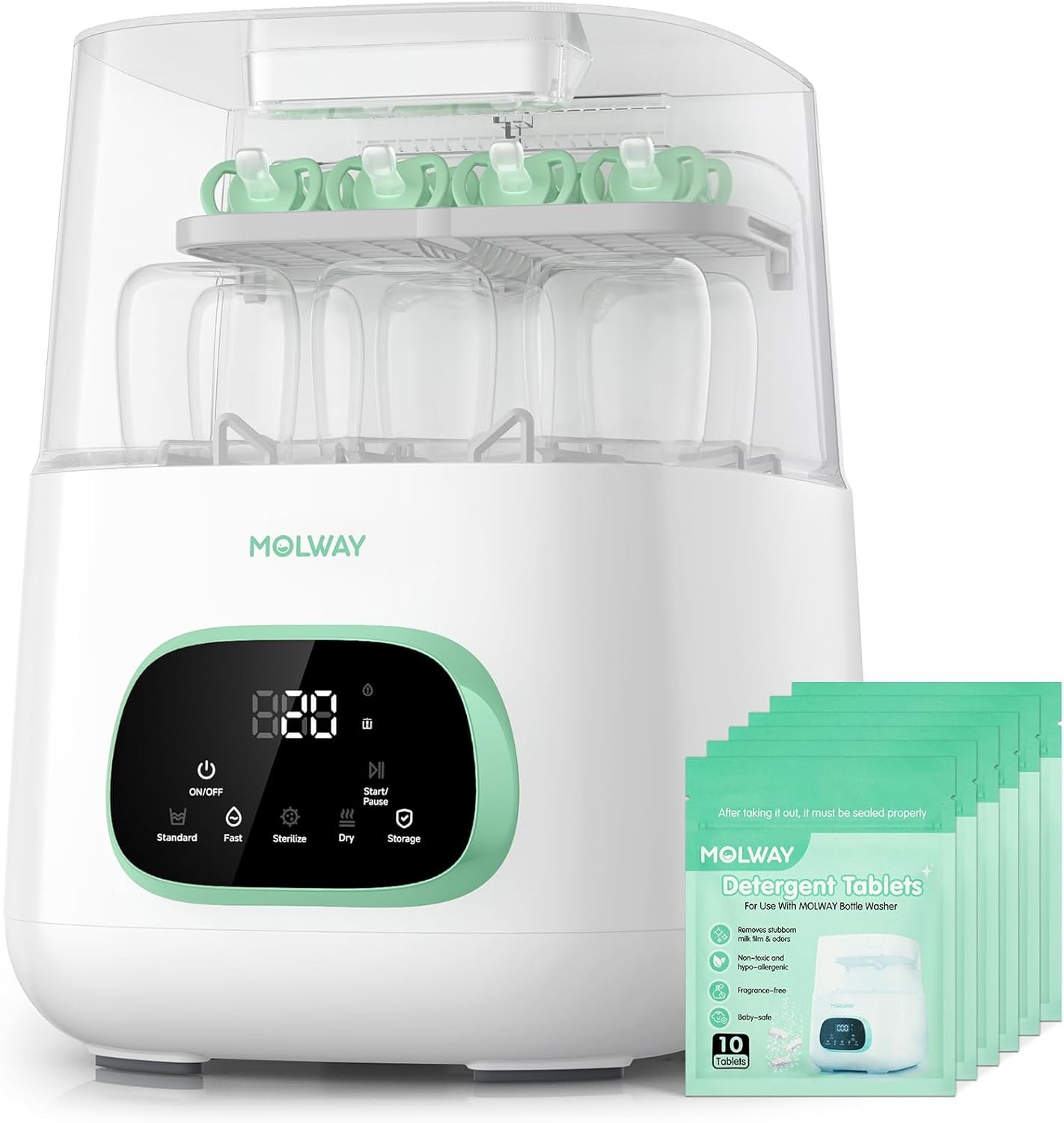 Upgraded Bottle Washer Pro, All-in-One Baby Bottle Washer and Sterilizer & Dryer, Cleaning Machine for Bottles, Pump Parts & Baby Essentials, Replaces Hand Washing, Mothers Day Gifts for Women