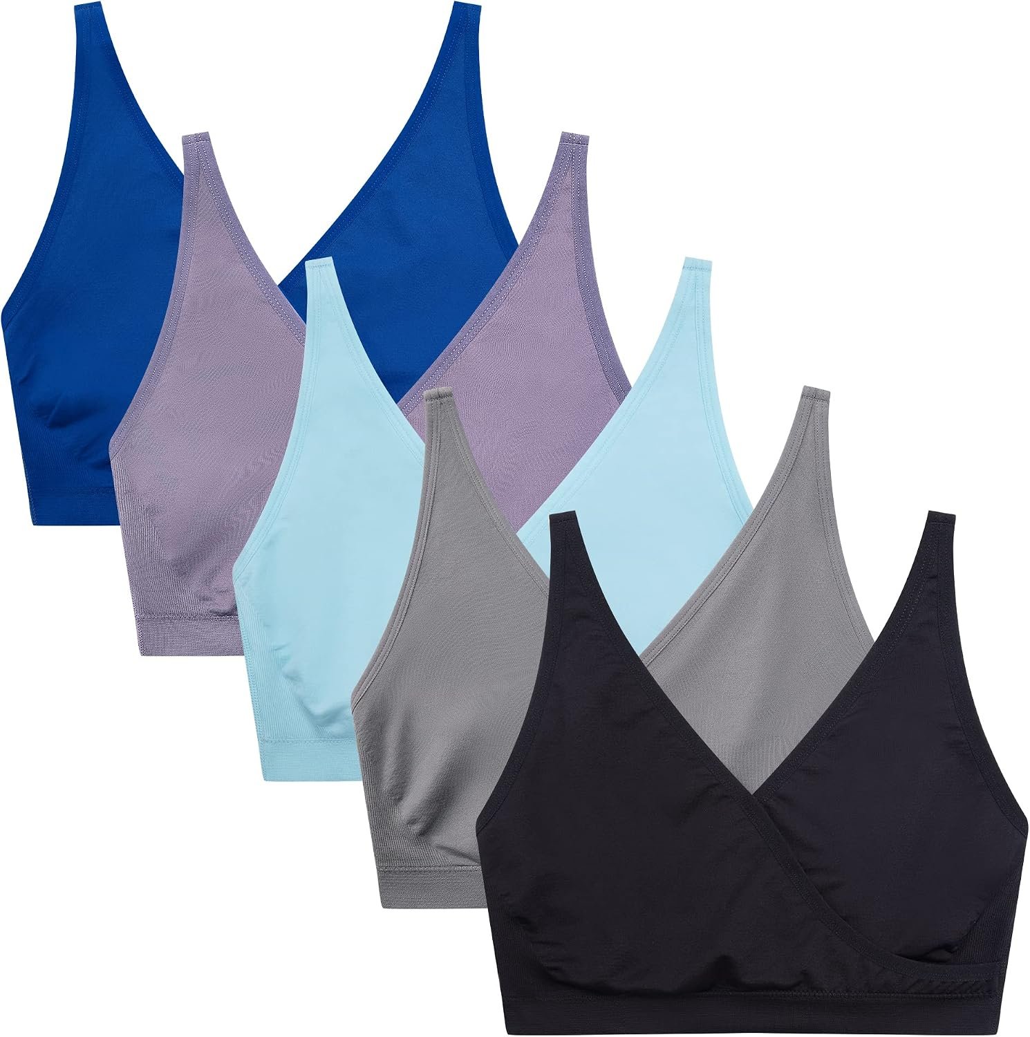 Suekaphin 5pack Nursing Bra Maternity Bra Breastfeeding Sleeping/Sleep Bra Pregnancy Women’s Seamless Bralette Wirefree