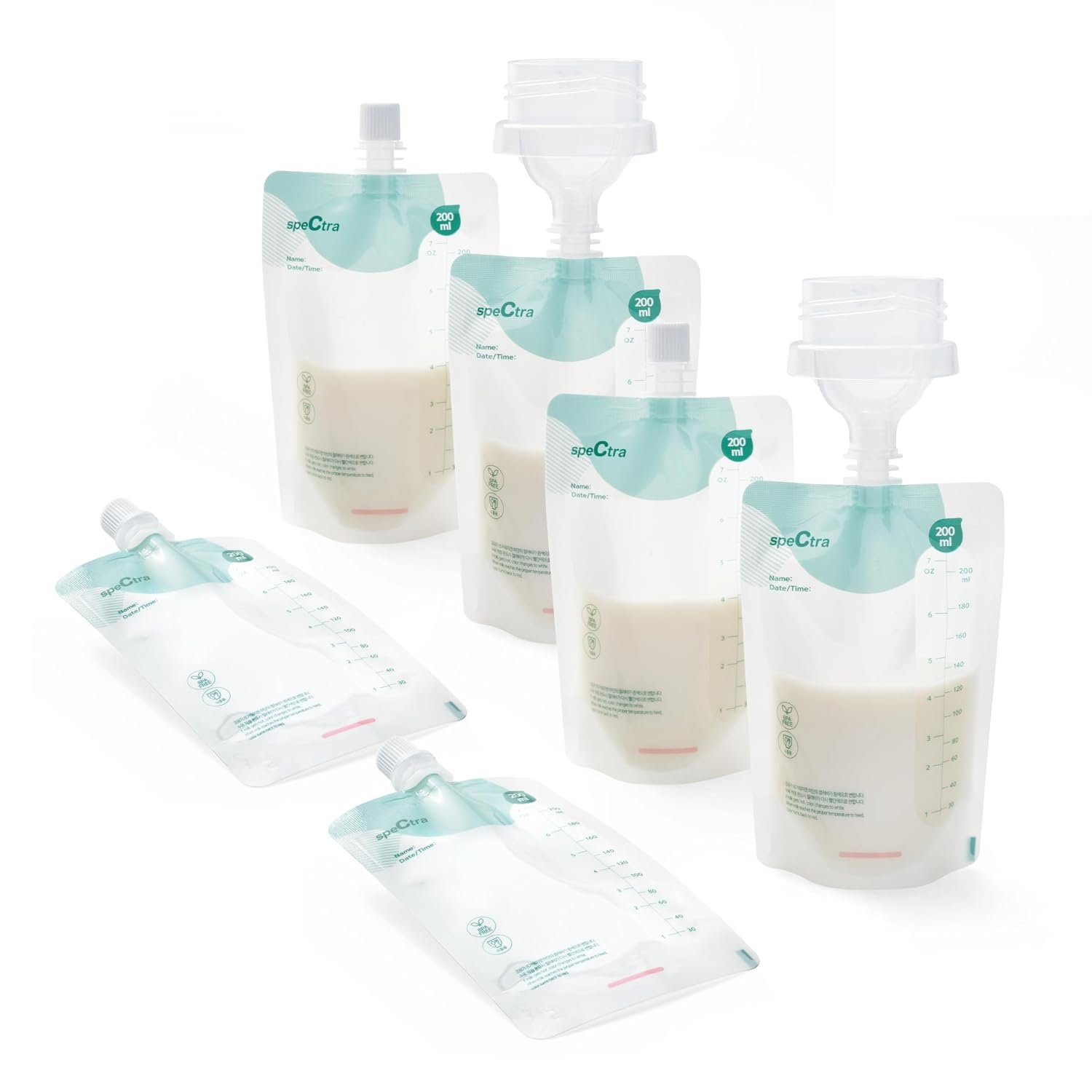 Spectra – Simple Store Milk Collection Bags 200 ml – Hygenic Double Lined Leak Free Insulation – Convenient Milk Storage for Busy Moms – 20 Count