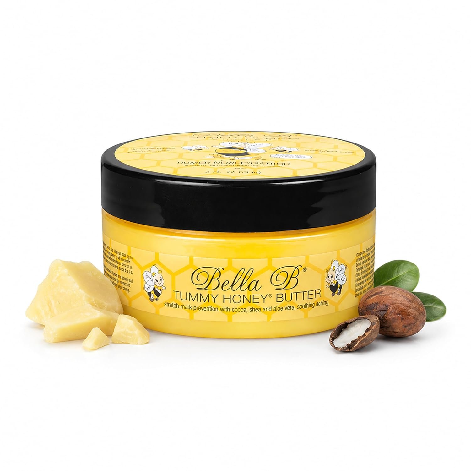 BELLA B Tummy Honey Butter 4 oz 1 Pack – Tummy Butter with Natural & Organic Ingredients – Pregnancy & Baby Safe – Use Daily for Fading Stretch Marks