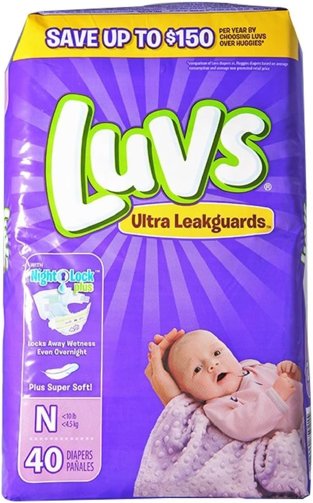 Luvs Newborn Ultra Leakguards Diapers, 40 Count