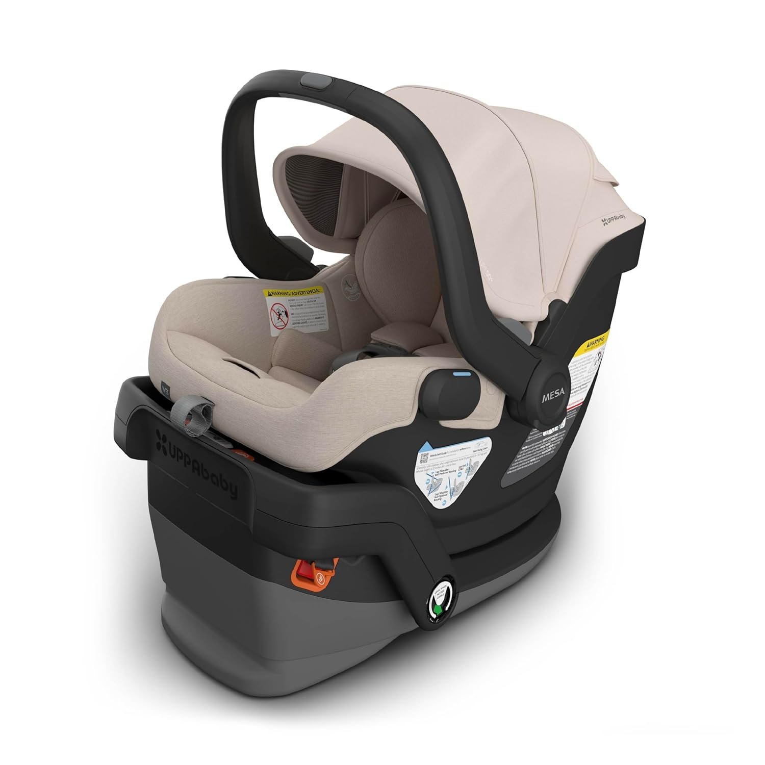 UPPAbaby Mesa V3 Infant Car Seat – Easy Installation + SmartSecure Technology – Attaches to Stroller | Base + Infant Insert Included – Ada (Sandstone)
