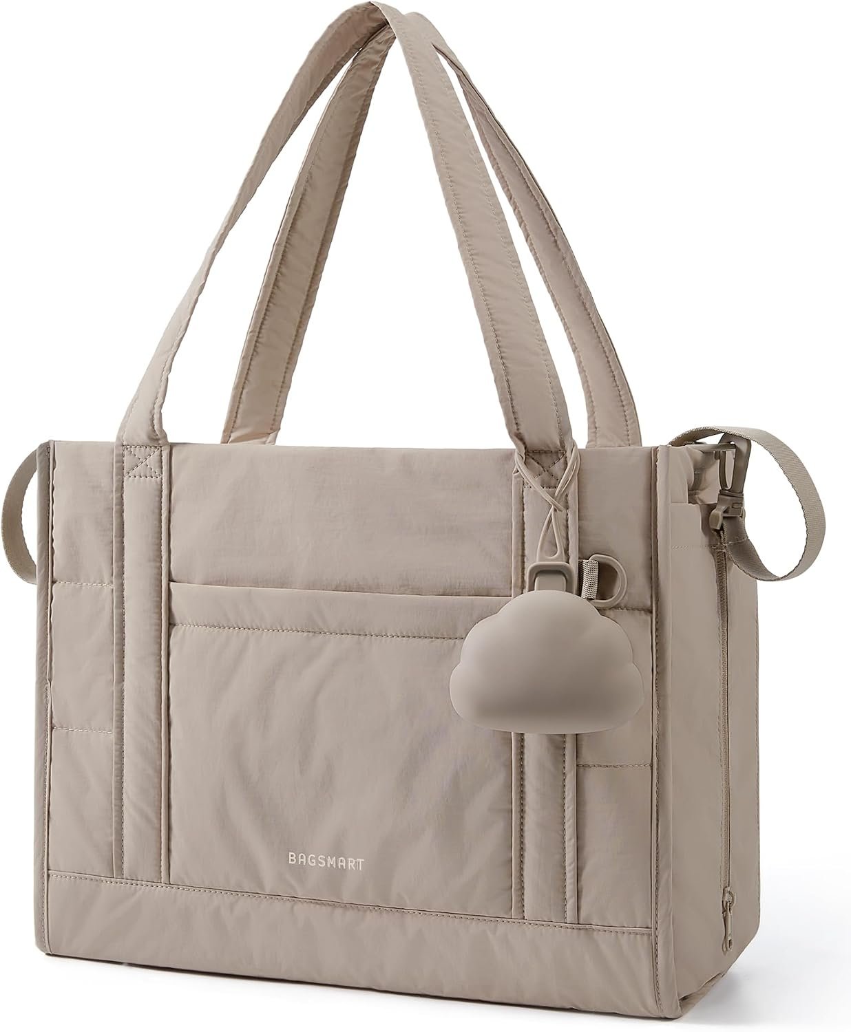 BAGSMART Diaper Bag Tote Puffer, Hospital Bag for Labor Delivery with Pacifier Case, Lightweight Baby Bag for Travel, Work