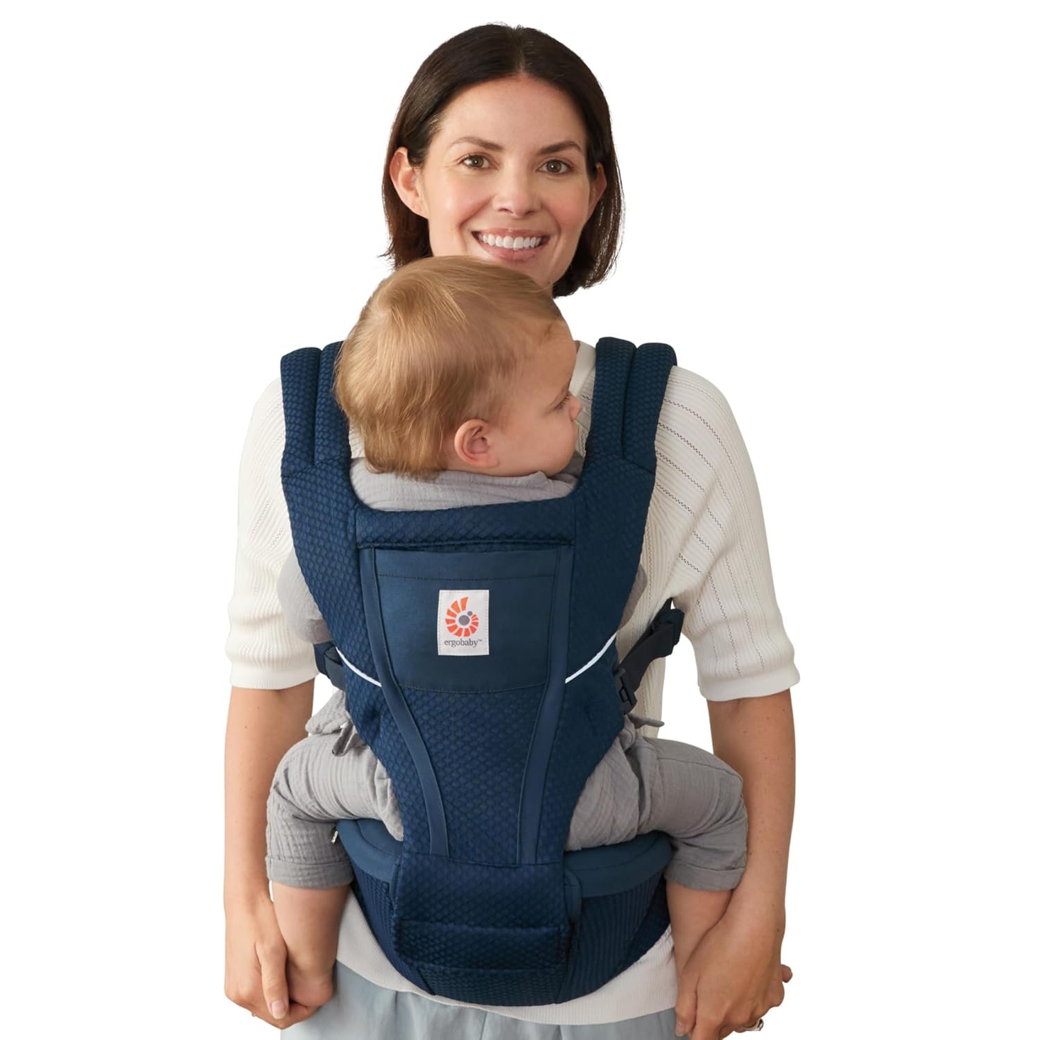 Ergobaby Alta Hip Seat Baby Carrier for Babies & Toddlers 4-48 Months (12-45 lbs) – 3-Position Convertible Ergonomic Baby Carrier with Storage Pocket, Sun Hood, Hip-Healthy Positioning – Midnight Blue