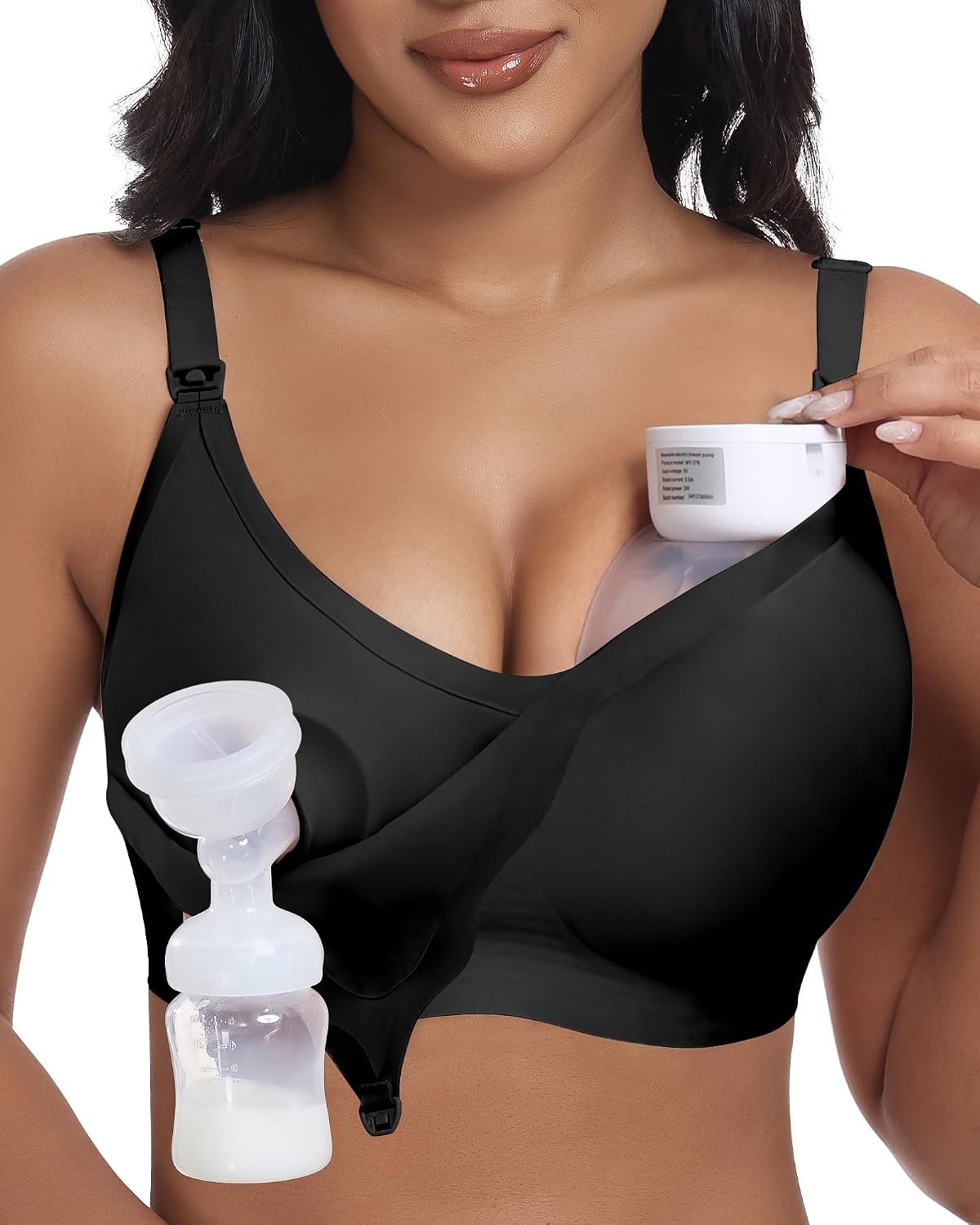 As Fairy Wireless Seamless Pumping Bra Hands Free Nursing Bra Wirefree Comfort Wearable Breast Pump Brass