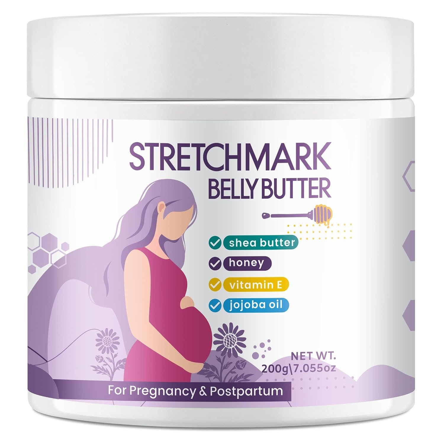 Stretch Mark Butter for Pregnancy | Body Balm for Women with Shea Butter & Vitamin E | Paraben-Free Formula Scars & Stretch Mark Repair | Belly Butter for Pregnant Women Prenatal & Postnatal Tummy 7oz