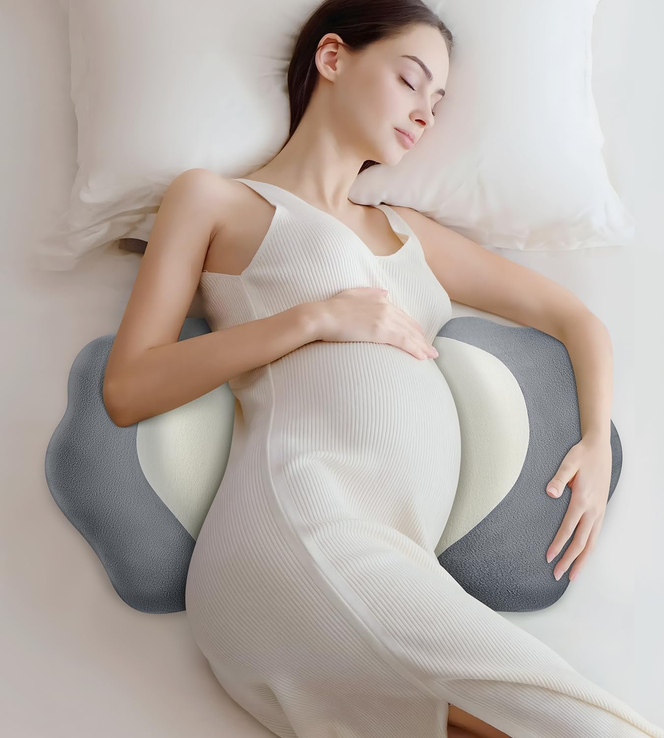 Pregnancy Pillows for Sleeping, Memory Foam Maternity Pillow Support for Back Belly HIPS, Adjustable Travel Wedge Pillow for Pregnant Women, Side Sleeping Pregnant Pillows with Velvet Cover
