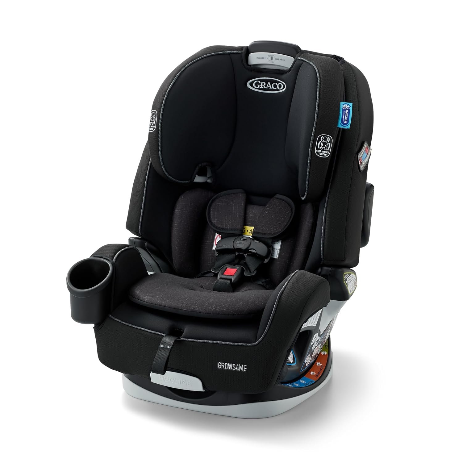 Graco Grows4Me 4-in-1 Convertible Car Seat, 10 Years of Use – Infant Car Seat to Toddler, 4 Stages of Use – Rear Facing, Forward Facing, High Back Booster, Backless Booster Seat, West Point Design
