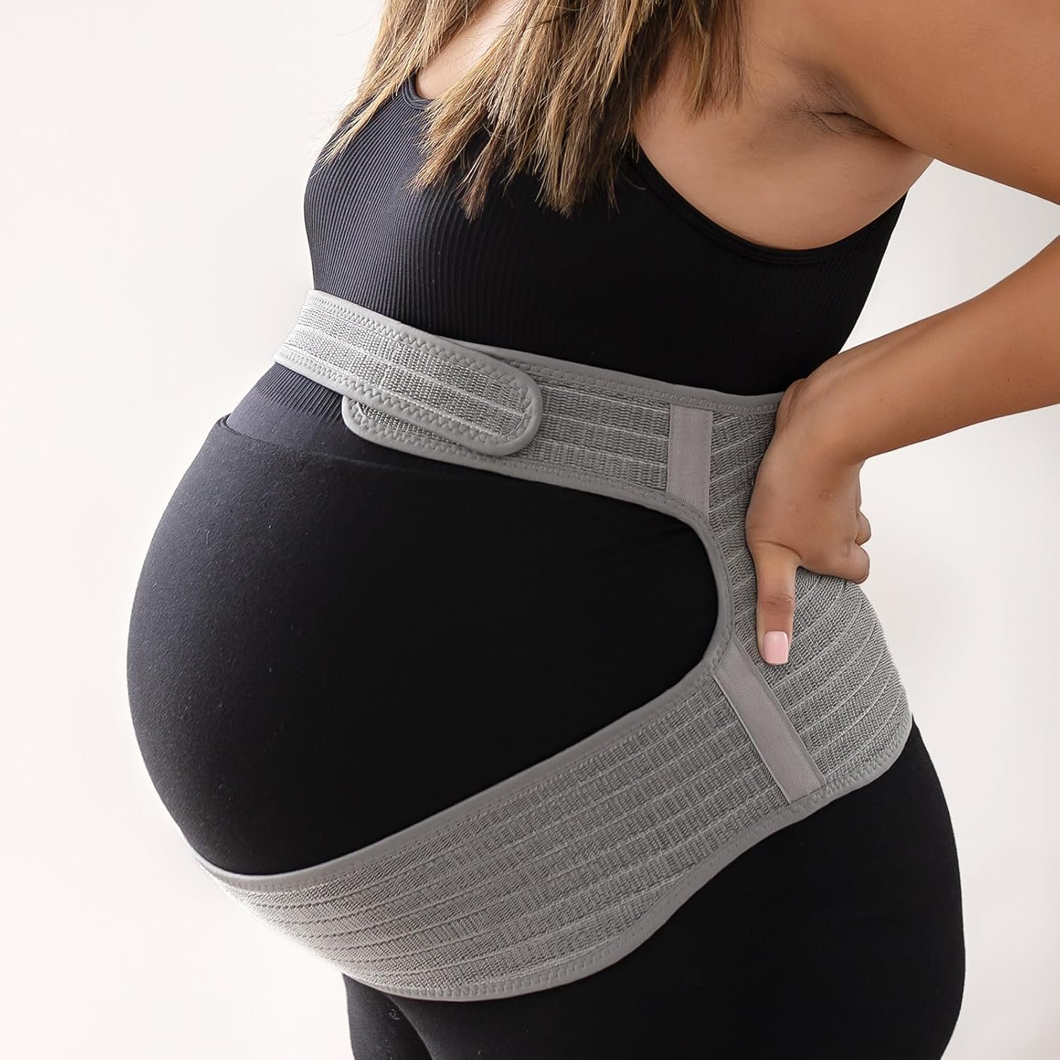 haakaa Maternity Support Belt for Back Pain, Pregnancy Belly Band for Lower Back & Pelvic Support, One-Piece Adjustable Breathable Belly Support Band for Pregnant Women, Comfortable All-Day Wear, M