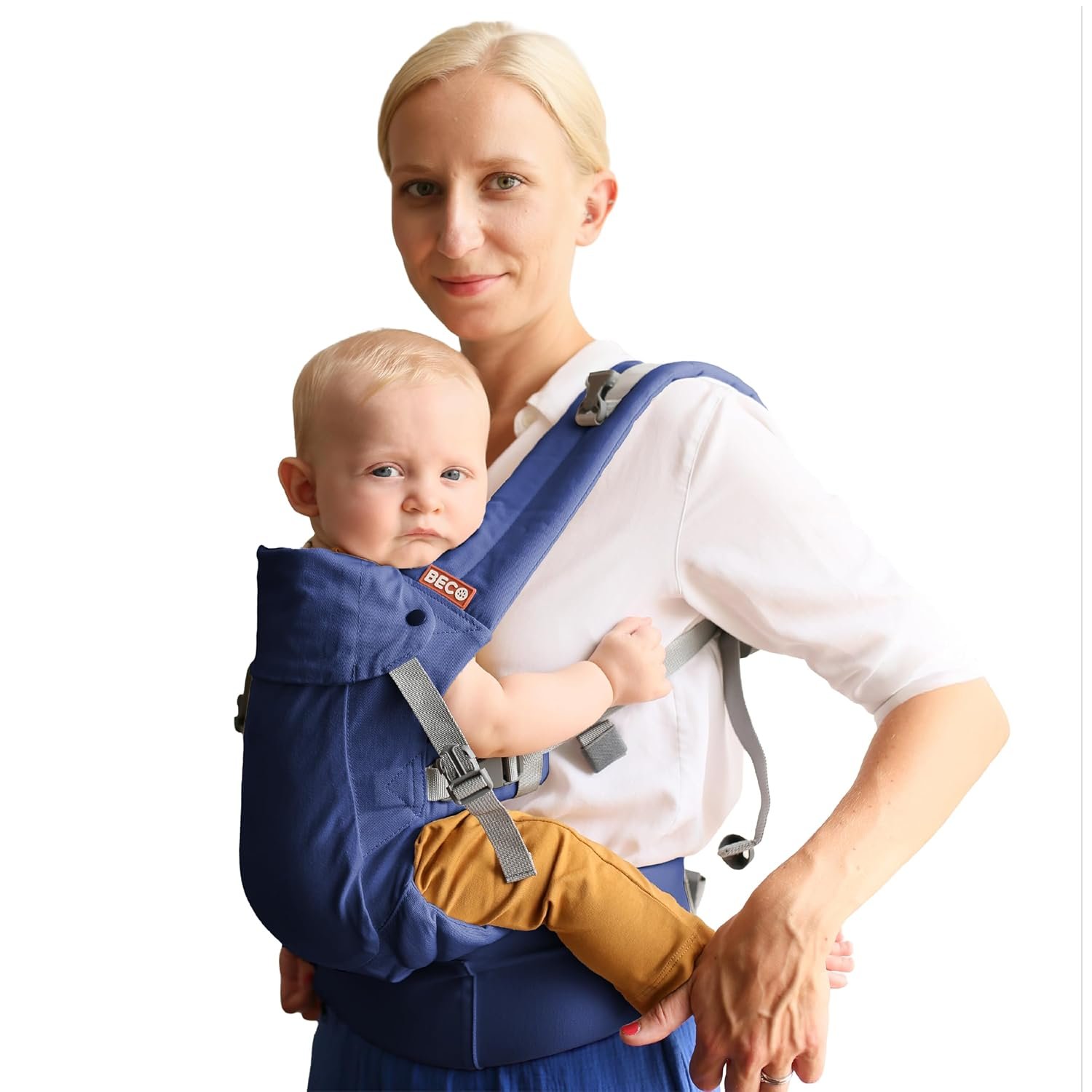 Beco Gemini 2.0 Baby Carrier Newborn to Toddler with M-Cloud™ Support – 4-Position Ergonomic Baby Carriers, Certified Hip-Healthy Newborn Carrier, Fully Adjustable to Fit All Parents (7–35 lbs) – Blue