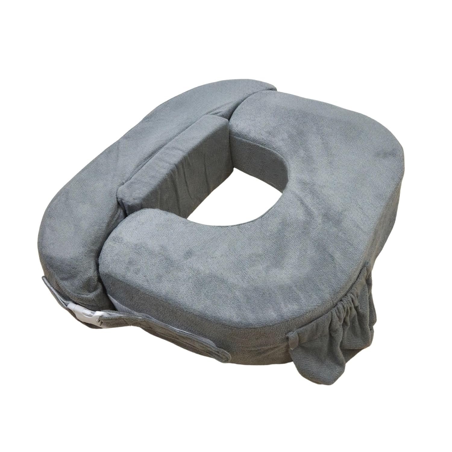 My Brest Friend Twin Nursing Pillow – Enhanced Comfort with Slipcover – Ultimate Ergonomic Support for Breastfeeding- Adjustable Strap and Silent Release Buckle with Handy Side Pocket, Evening Grey