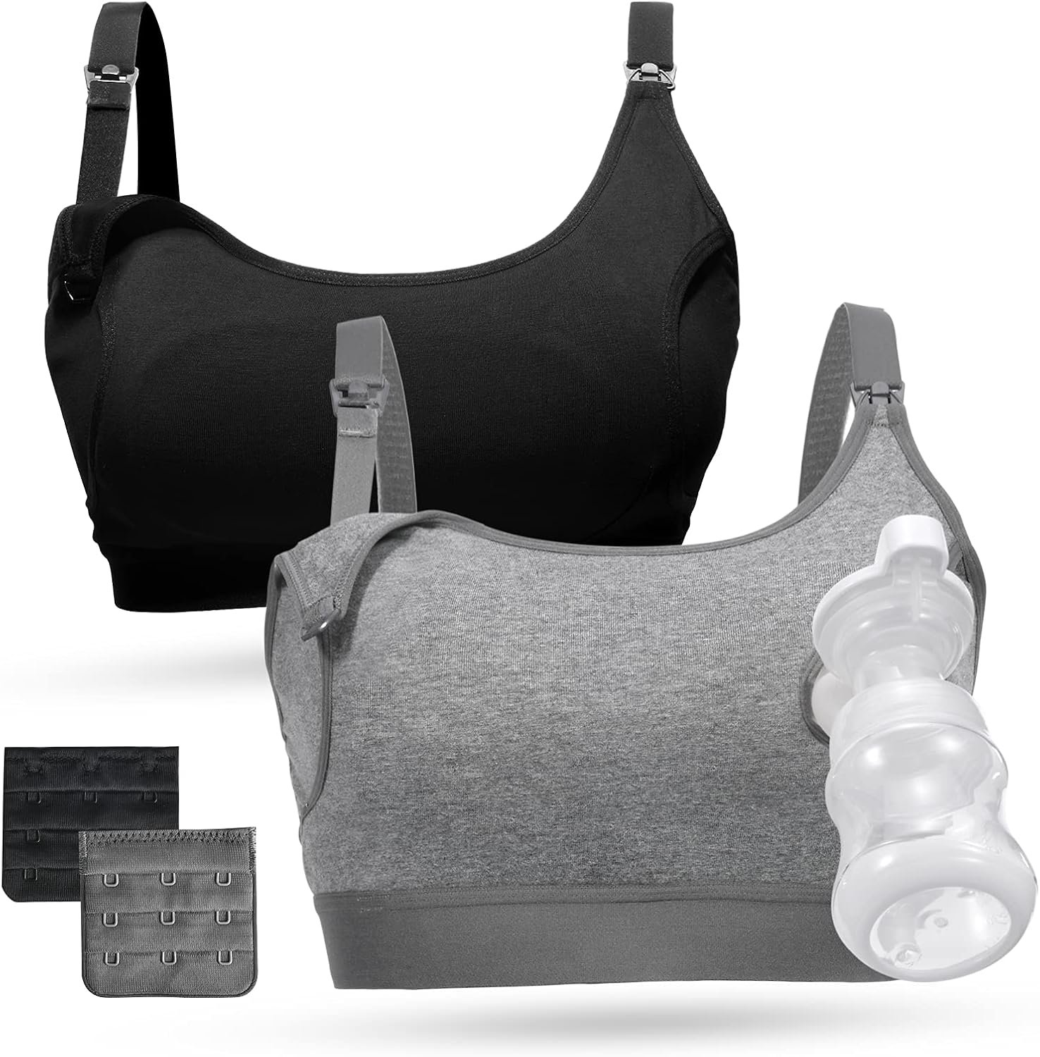 Momcozy Pumping Bra Hands Free, Pumping and Nursing Bra in One Holding Breast Pump for Spectra, Lansinoh, Medela