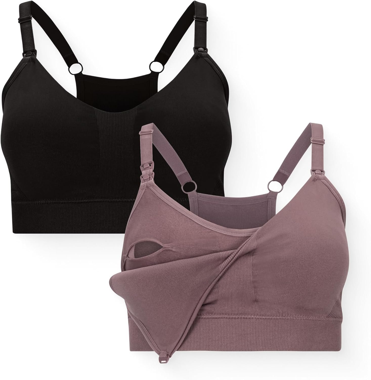 Kindred Bravely Essentials Sports Pumping and Nursing Bras, Hands Free, Nursing Bras for Breastfeeding, 2 Pack
