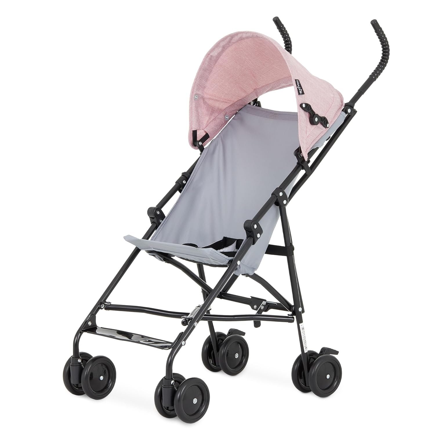Dream On Me Aero Travel Umbrella Stroller, One-Hand Quick Fold, 3-Point Safety Harness, Dual Brakes, Adjustable Removable Canopy, Lightweight Compact & Space-Saving, for 6 to 36 Months – Pink