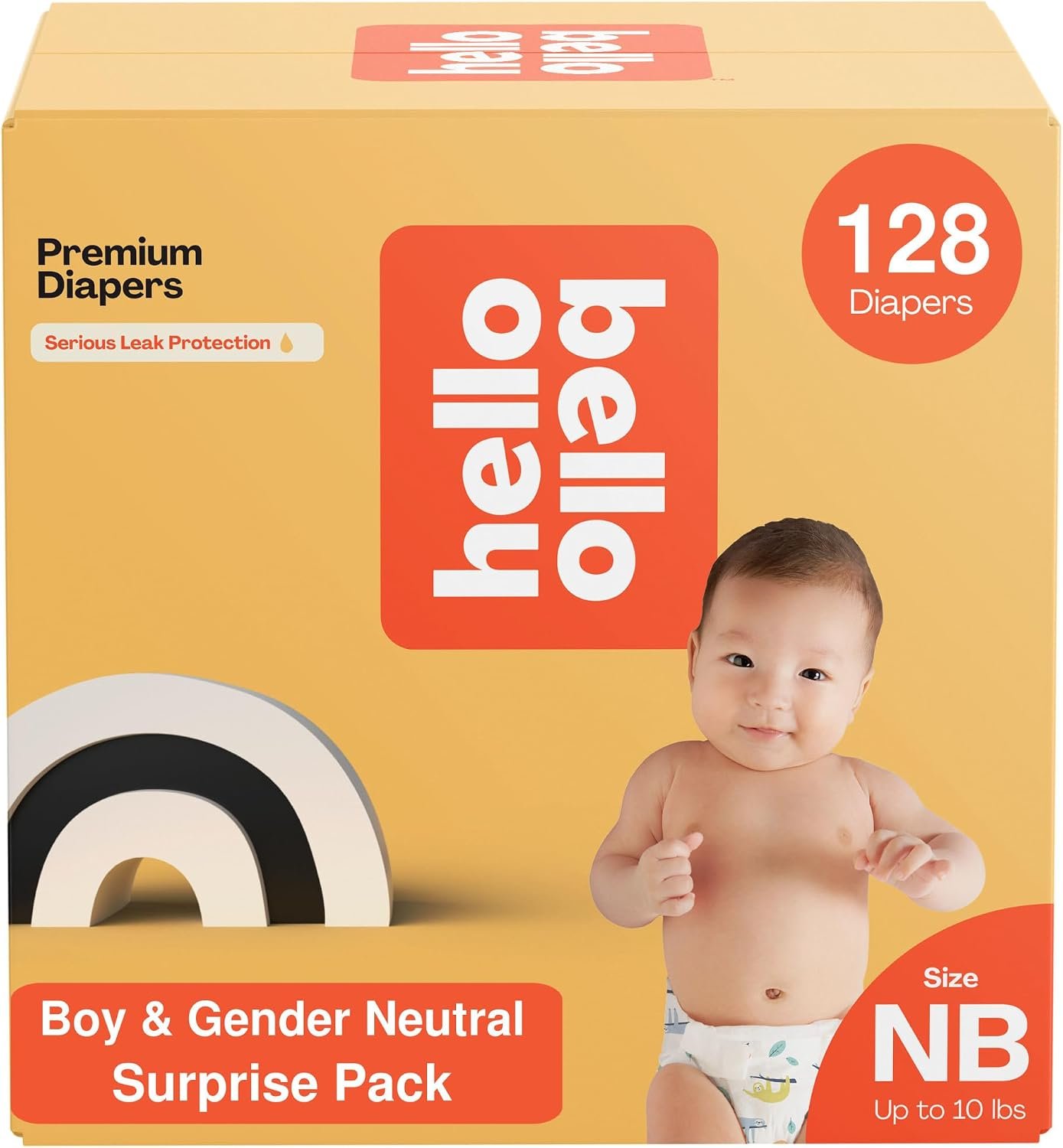 Hello Bello Newborn Premium Diapers, (Size NB – Up to 10 lbs) Surprise Pack for Boys – 128 Count, Hypoallergenic with Soft, Cloth-Like Feel – Assorted Boy & Gender Neutral Patterns