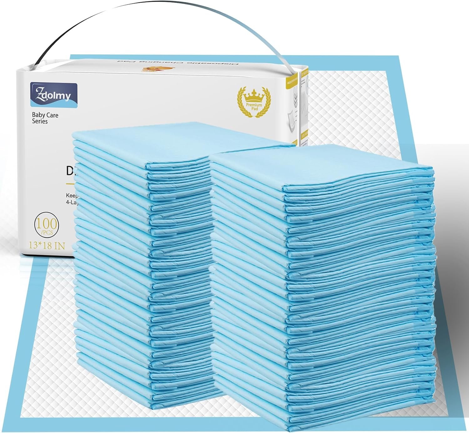 Disposable Changing Pad Liners Pack of 100 Baby Incontinence Changing Pads Diaper UnderPads Ultra Soft Super Absorbent Waterproof Mat 13 x18 in