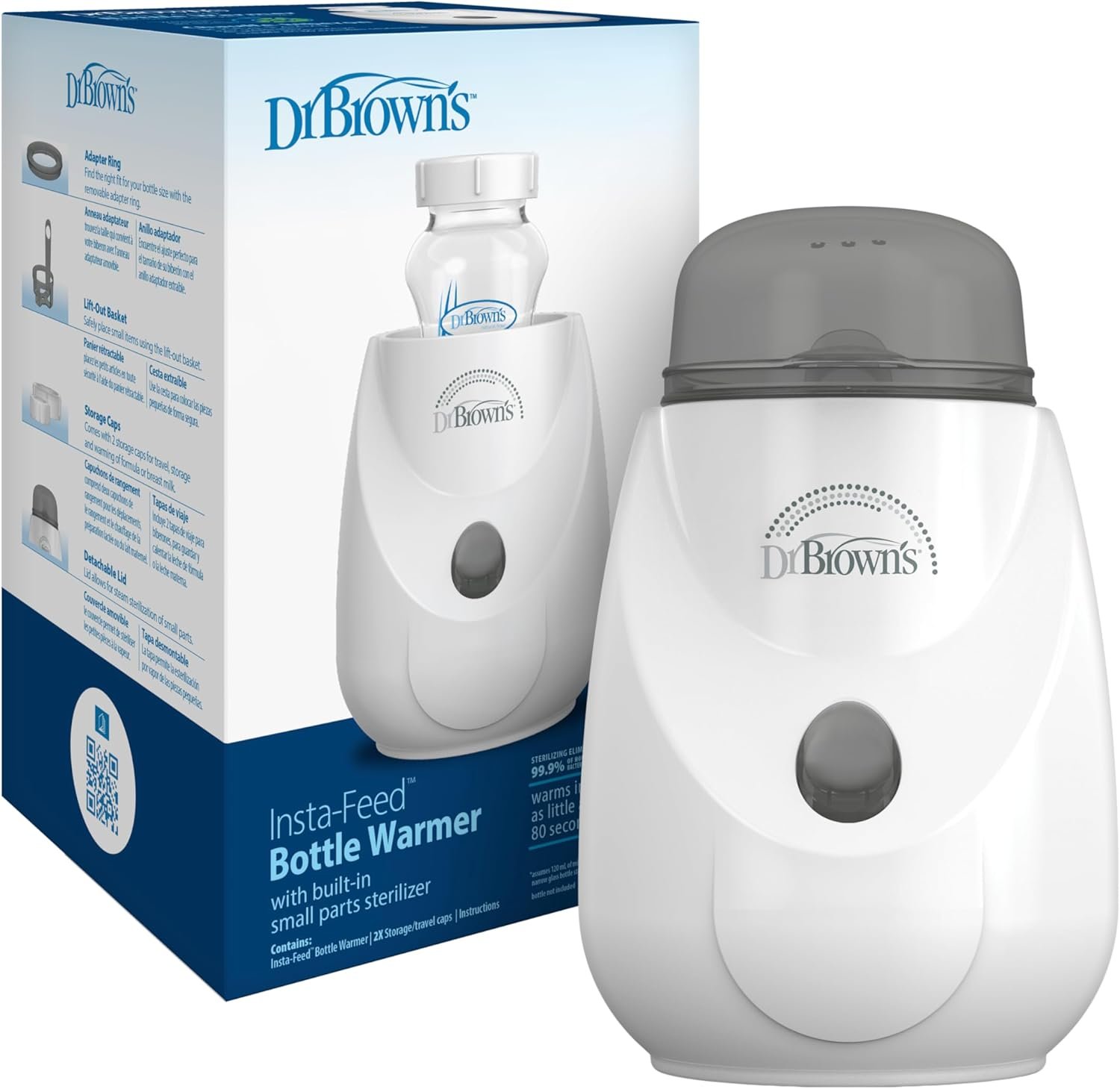 Dr. Brown’s Insta-Feed Baby Bottle Warmer and Sterilizer for Baby Bottles and Baby Food Jars, BPA-Free Plastic
